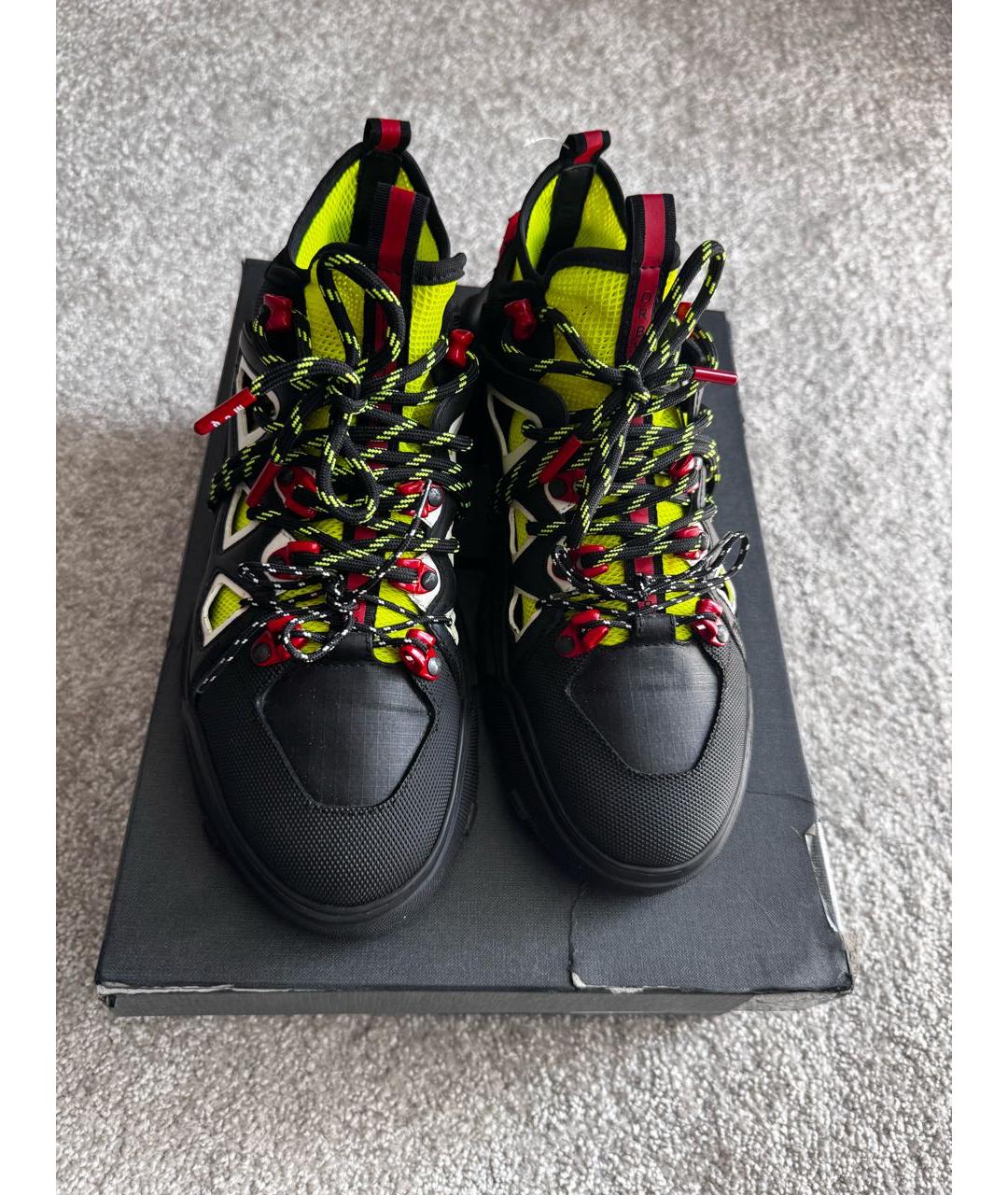 MCQ ALEXANDER MCQUEEN Черные кожаные высокие кроссовки / кеды, фото 2