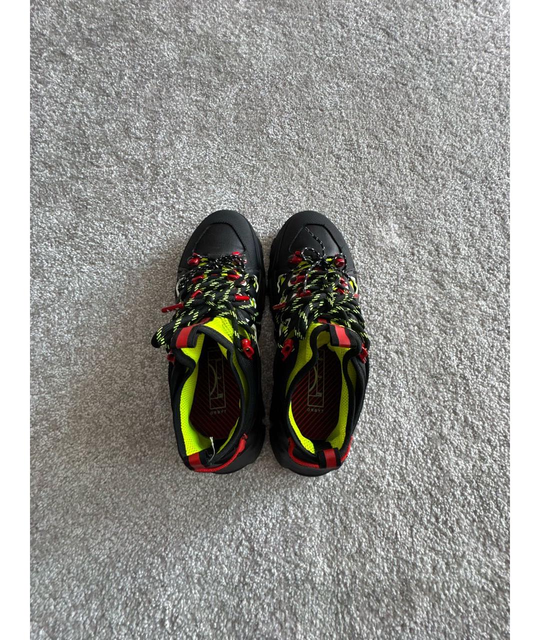 MCQ ALEXANDER MCQUEEN Черные кожаные высокие кроссовки / кеды, фото 3