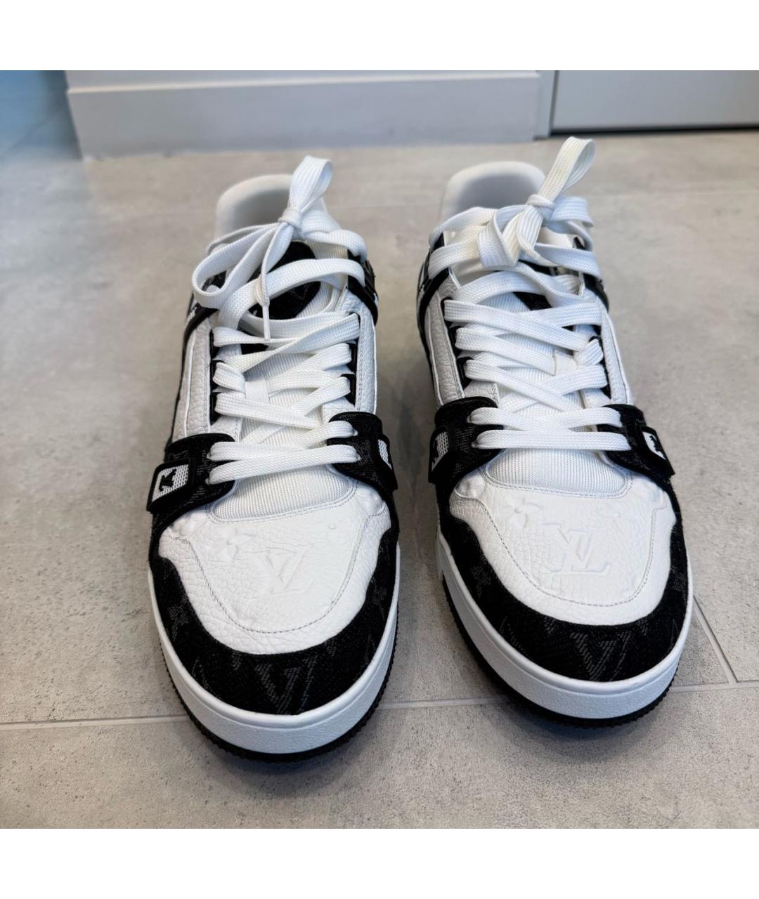 LOUIS VUITTON Белые кожаные низкие кроссовки / кеды, фото 2