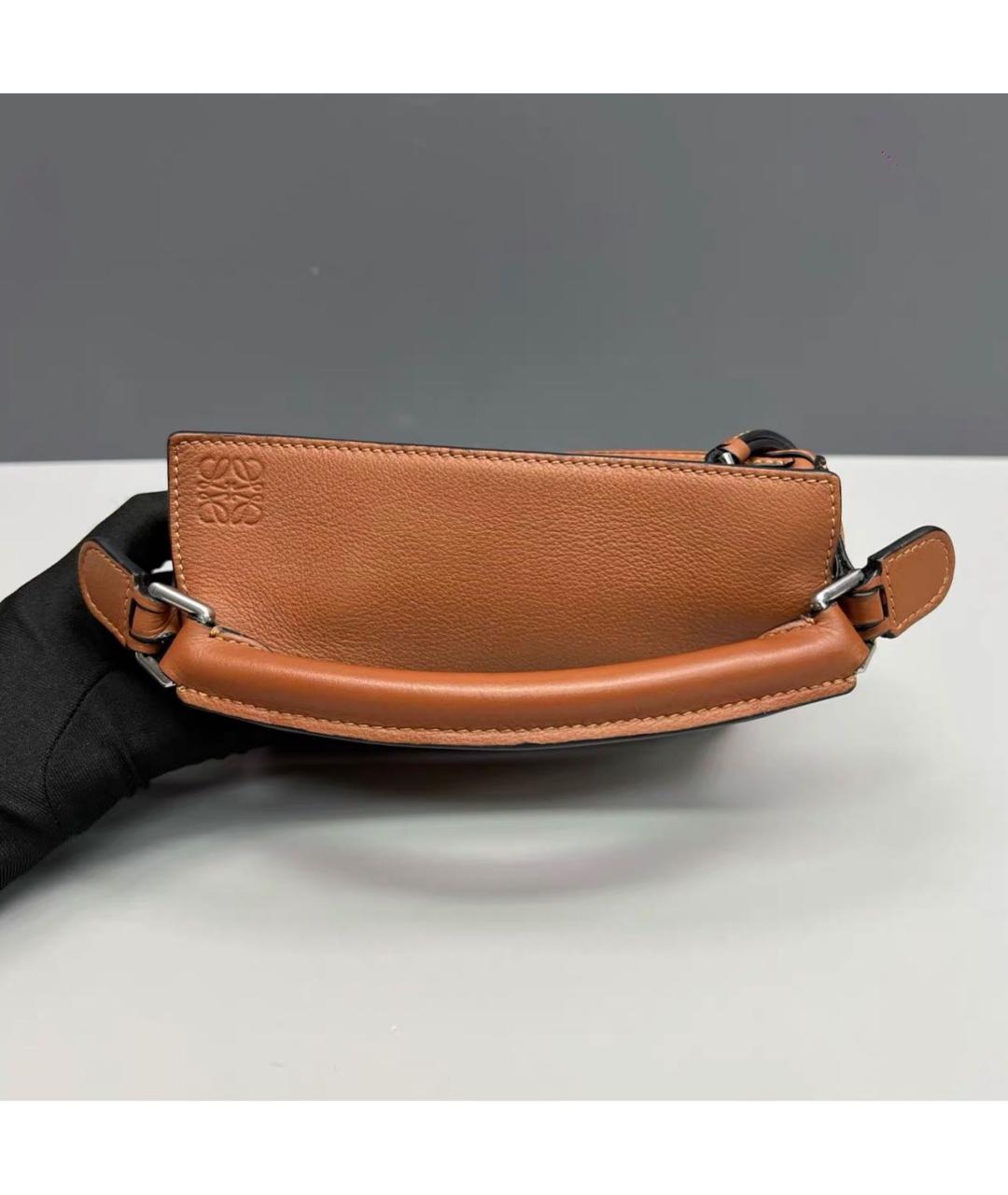 LOEWE Коричневая кожаная сумка через плечо, фото 6