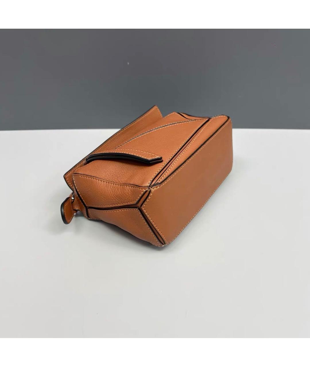 LOEWE Коричневая кожаная сумка через плечо, фото 3