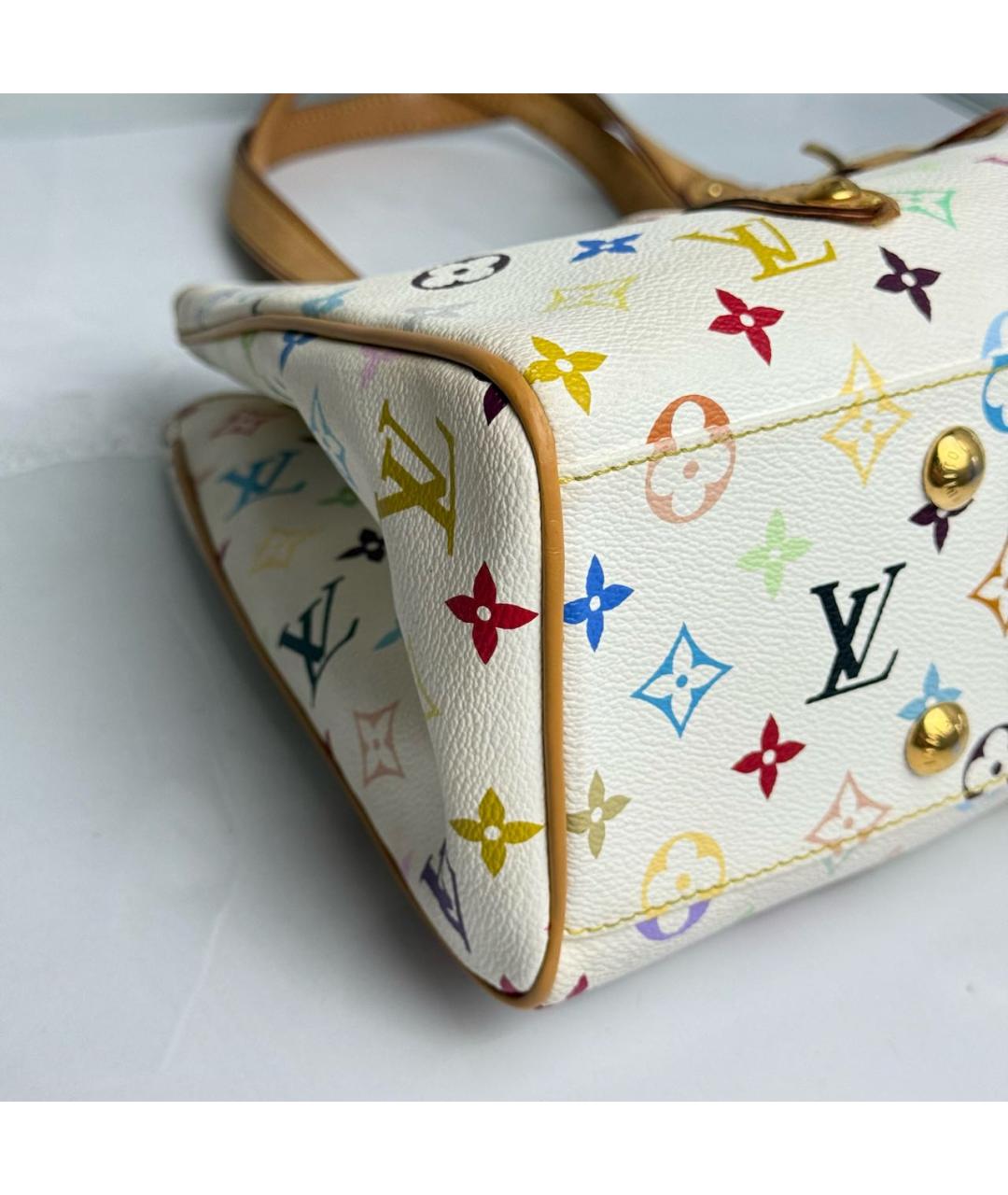 LOUIS VUITTON Белая сумка с короткими ручками из канвы, фото 5