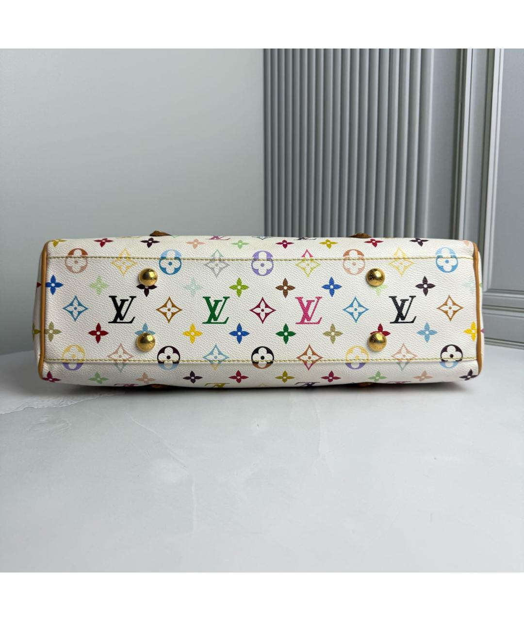 LOUIS VUITTON Белая сумка с короткими ручками из канвы, фото 4