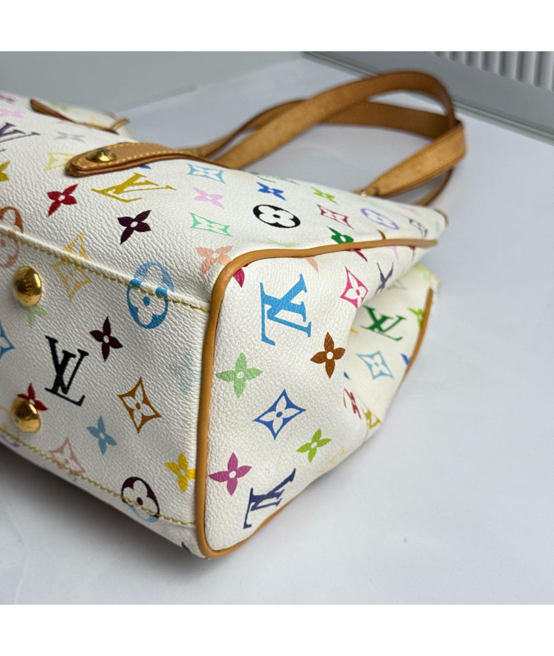 LOUIS VUITTON Белая сумка с короткими ручками из канвы, фото 6