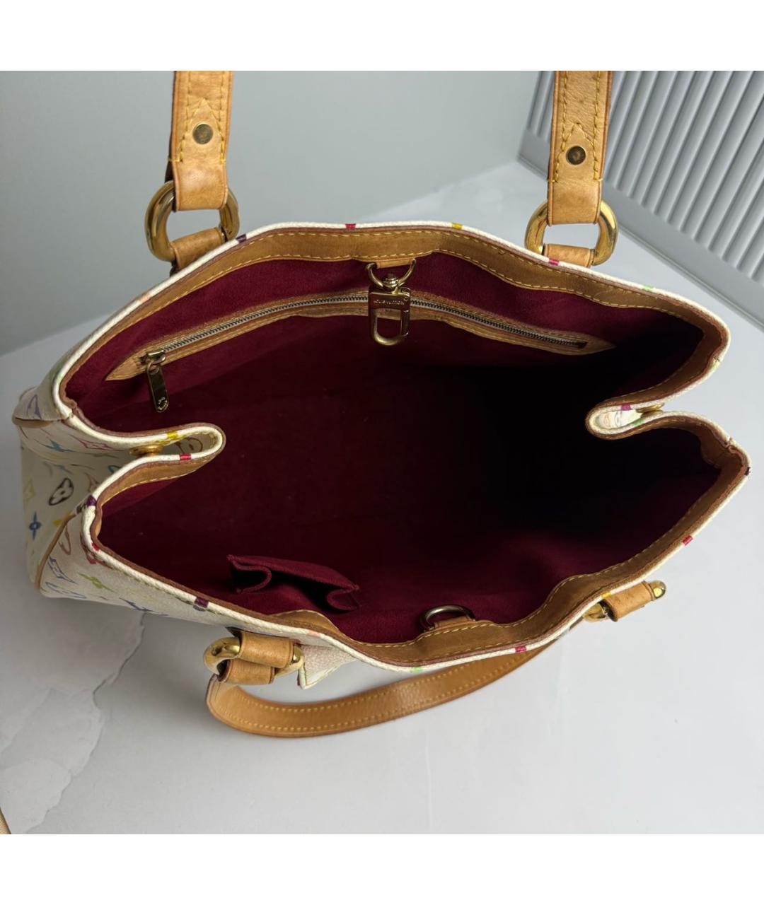 LOUIS VUITTON Белая сумка с короткими ручками из канвы, фото 8