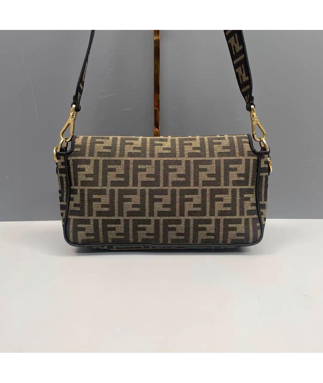 FENDI Коричневая тканевая сумка через плечо, фото 2