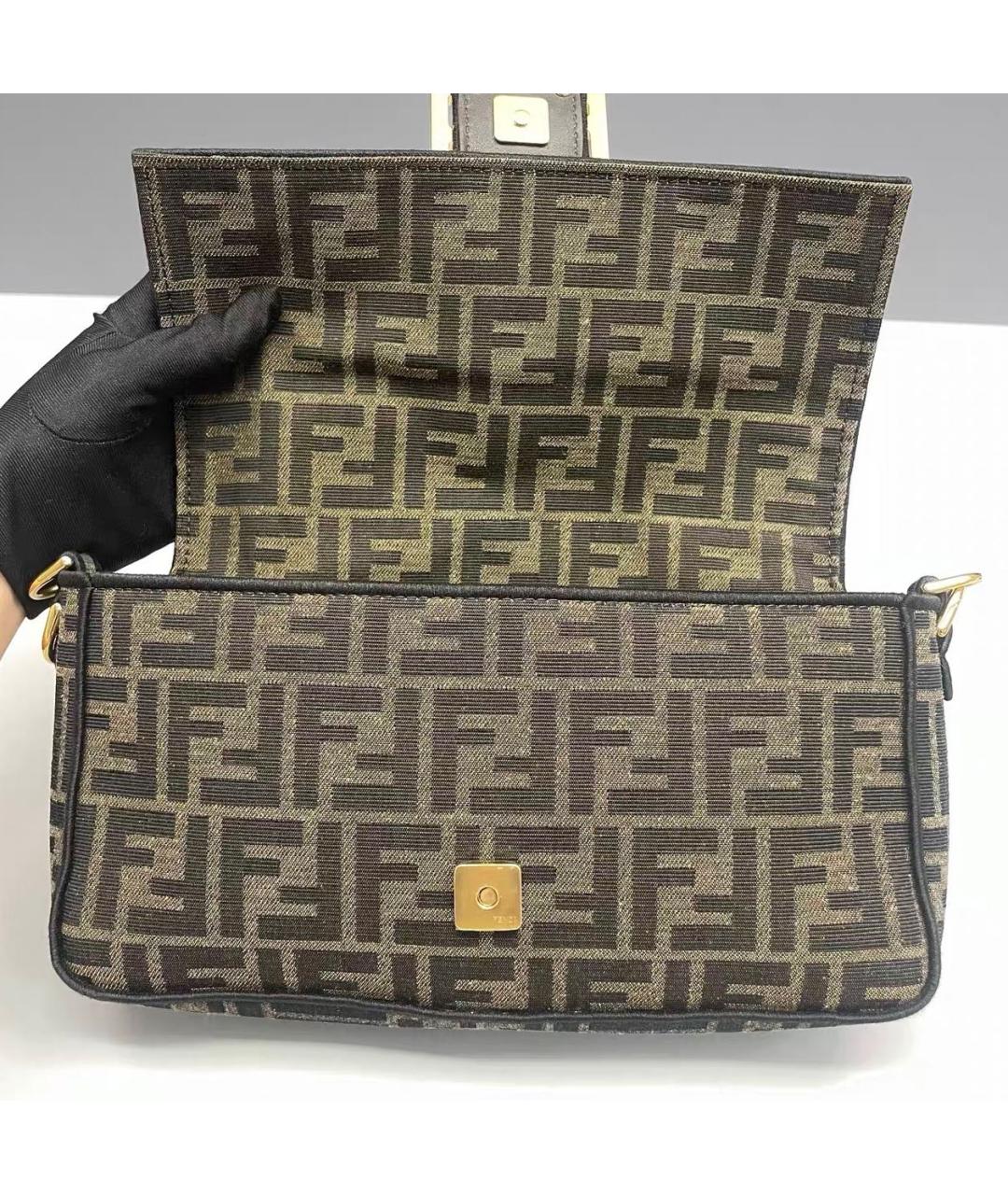 FENDI Коричневая тканевая сумка через плечо, фото 7