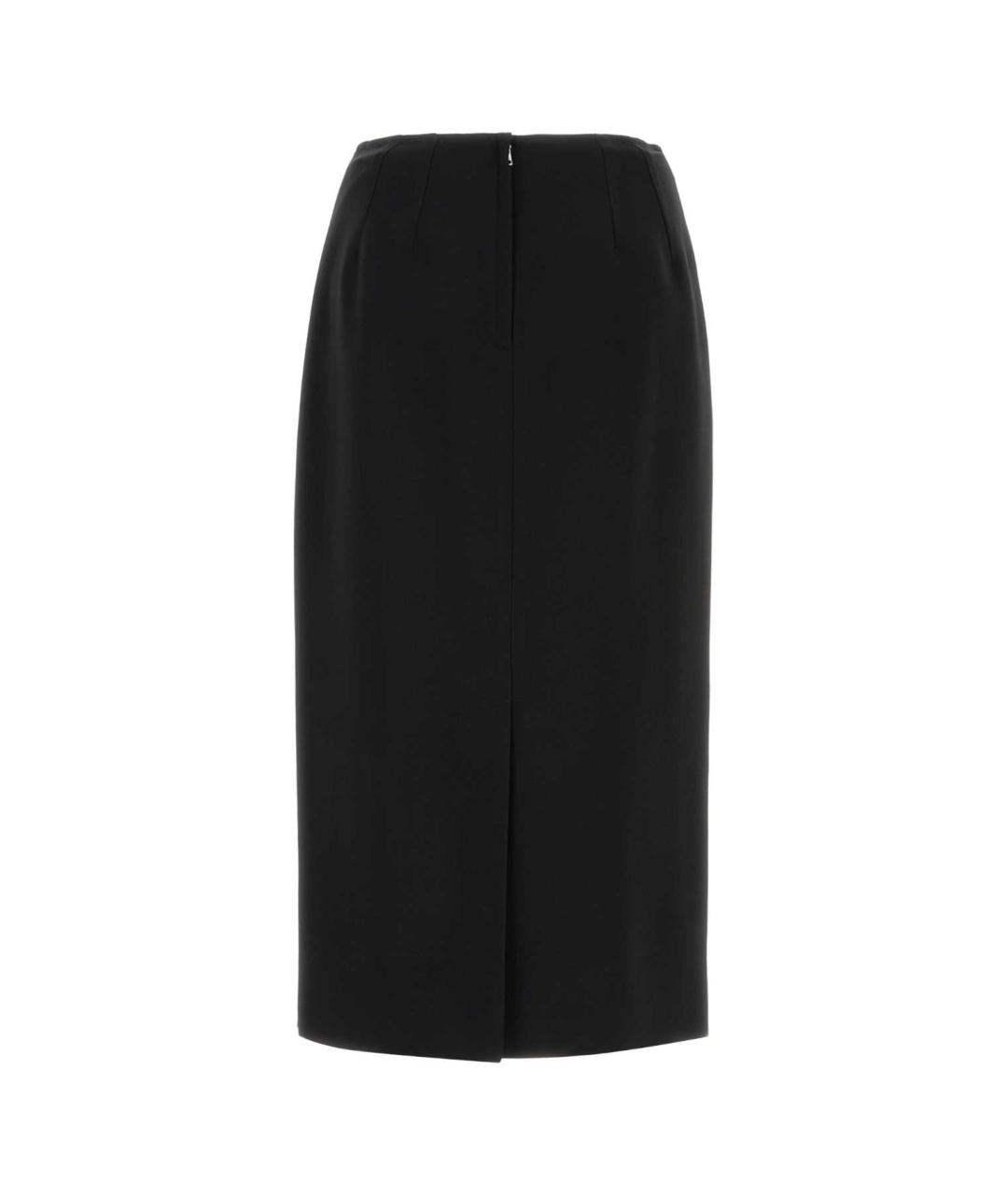 DOLCE&GABBANA Черная хлопковая юбка миди, фото 2