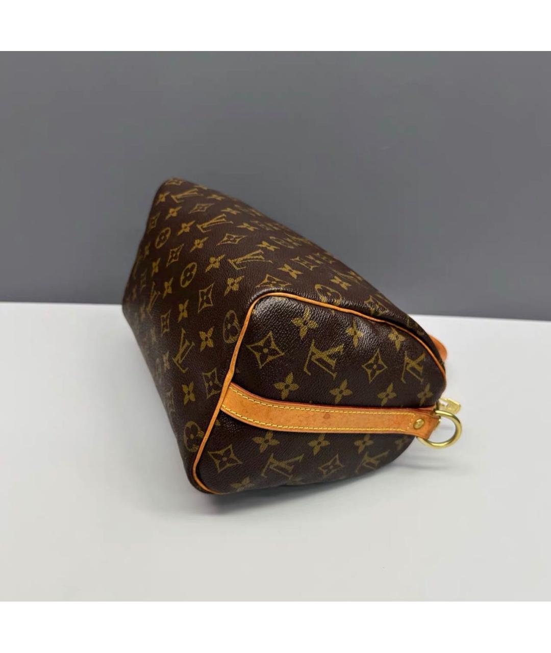 LOUIS VUITTON Коричневая кожаная сумка через плечо, фото 4