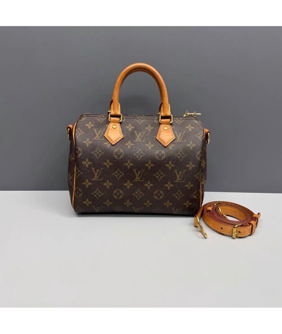 LOUIS VUITTON Коричневая кожаная сумка через плечо, фото 9