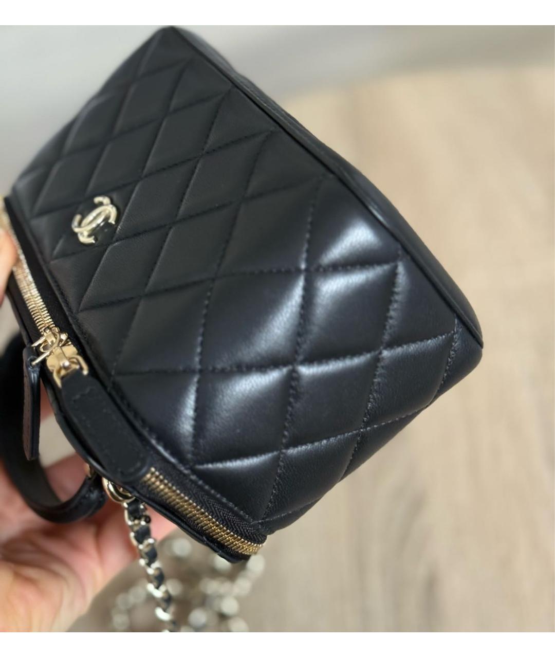 CHANEL Черная кожаная сумка через плечо, фото 6