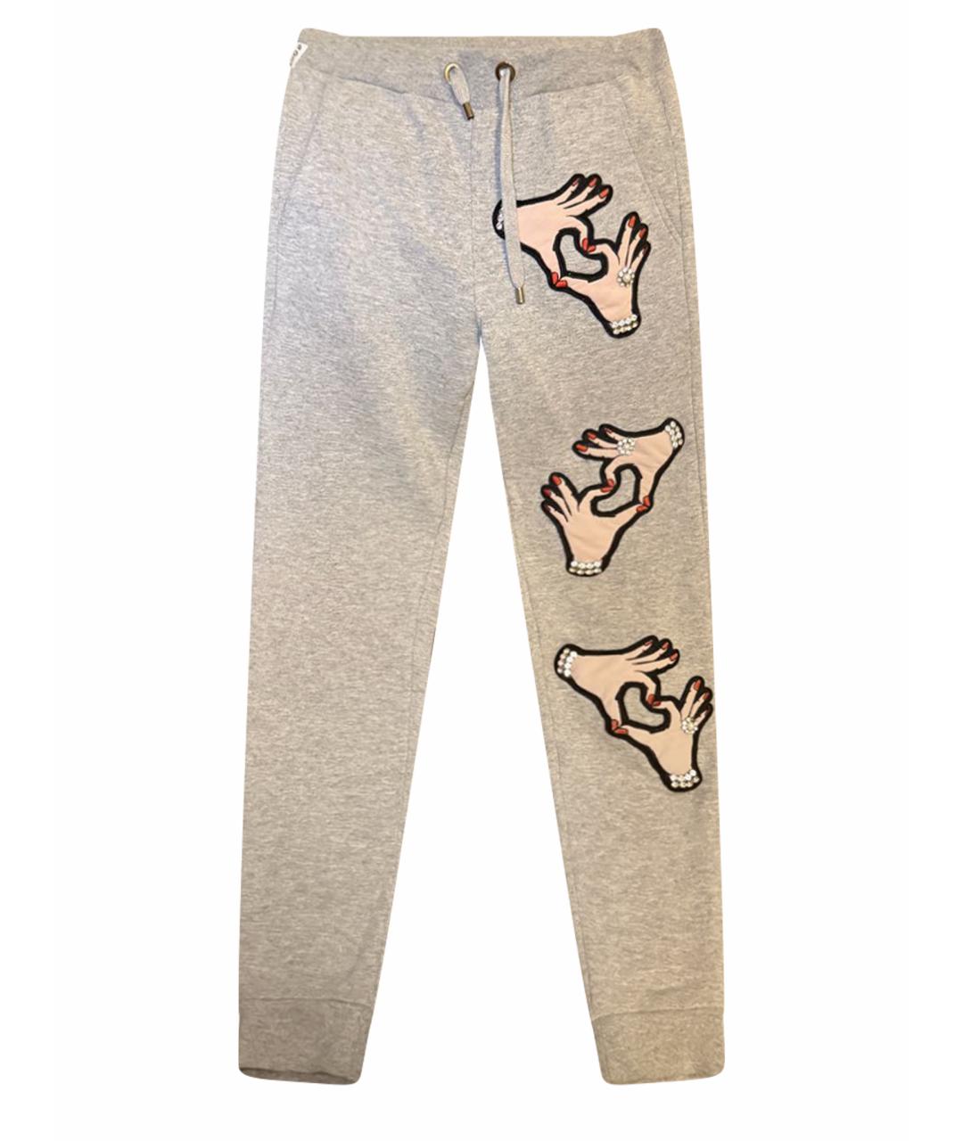 PHILIPP PLEIN Серые хлопковые спортивные брюки и шорты, фото 1