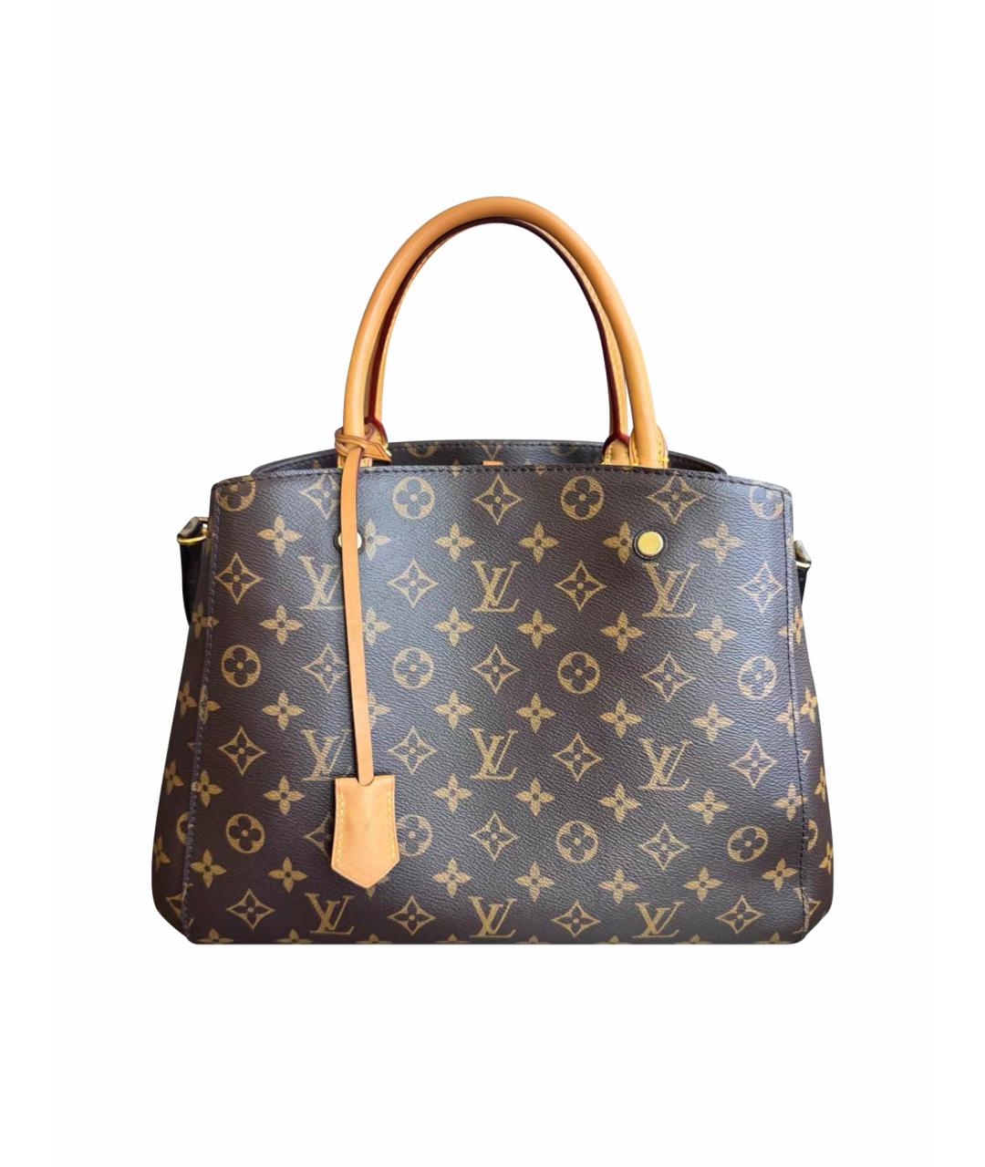 LOUIS VUITTON Коричневая кожаная сумка тоут, фото 1
