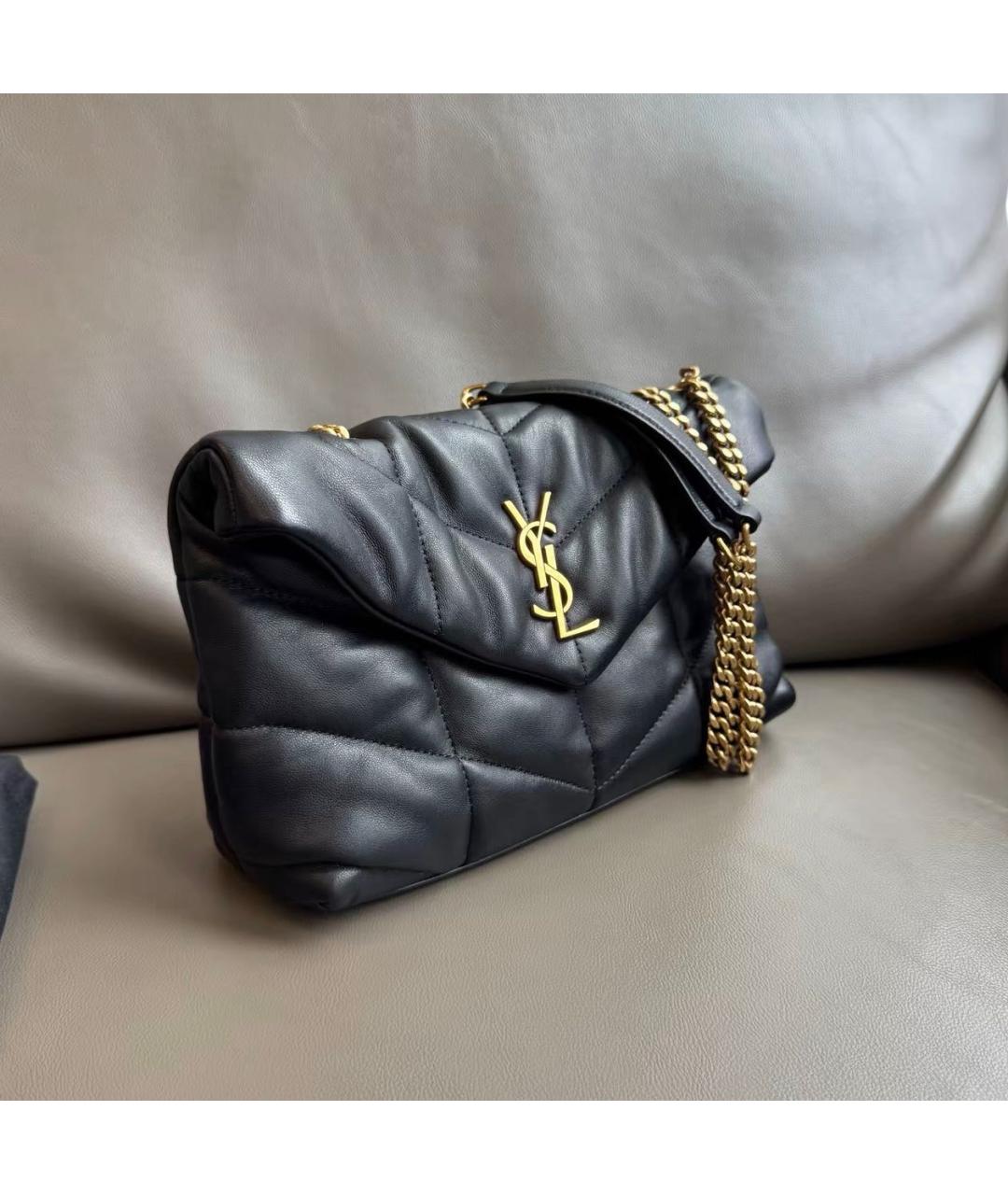 SAINT LAURENT Черная кожаная сумка тоут, фото 3