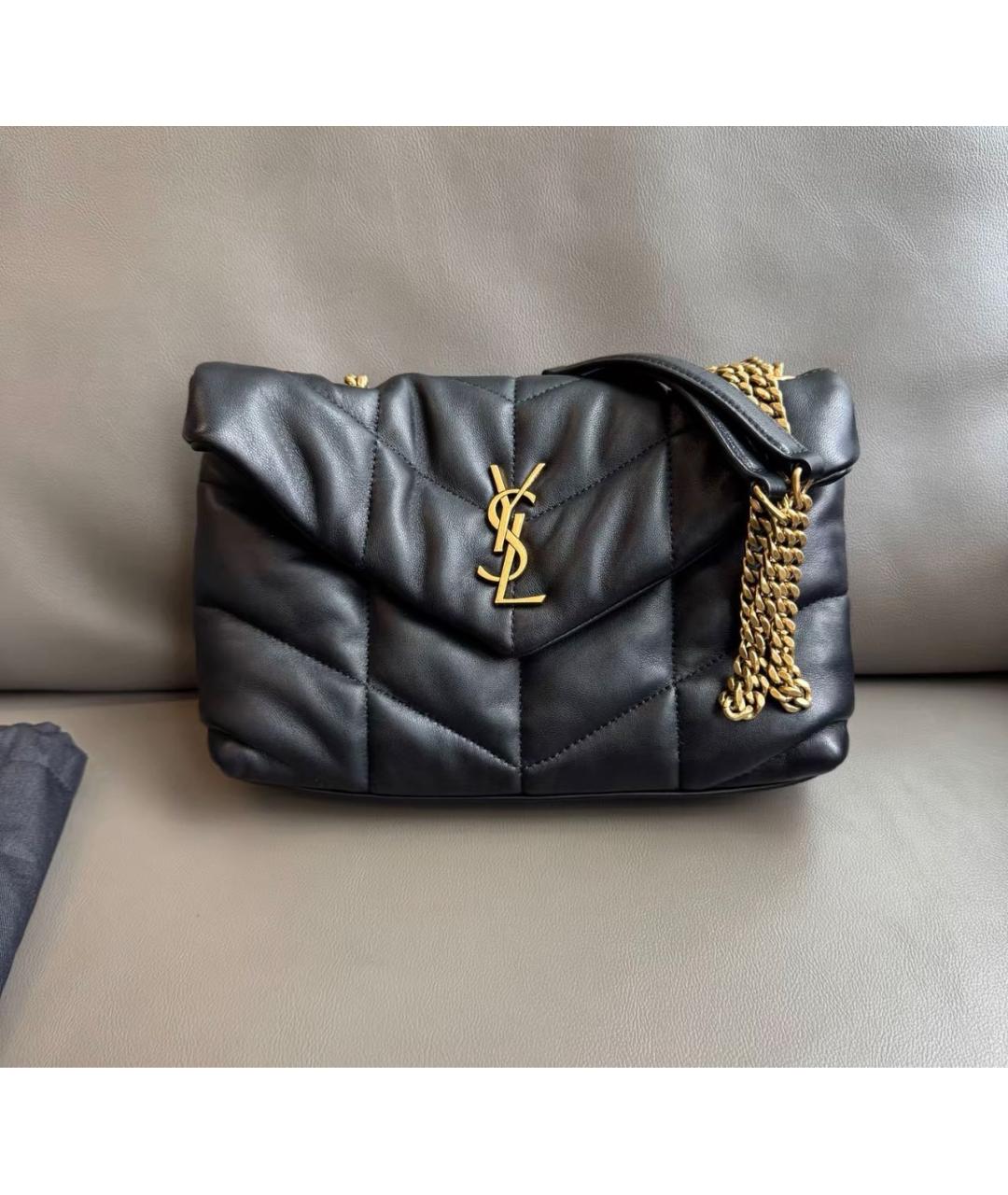 SAINT LAURENT Черная кожаная сумка тоут, фото 9