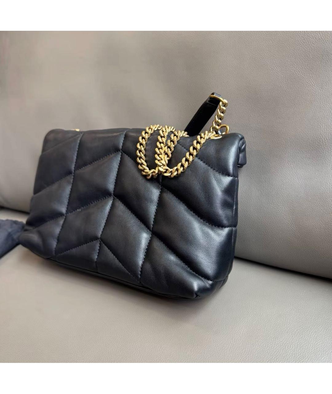 SAINT LAURENT Черная кожаная сумка тоут, фото 5