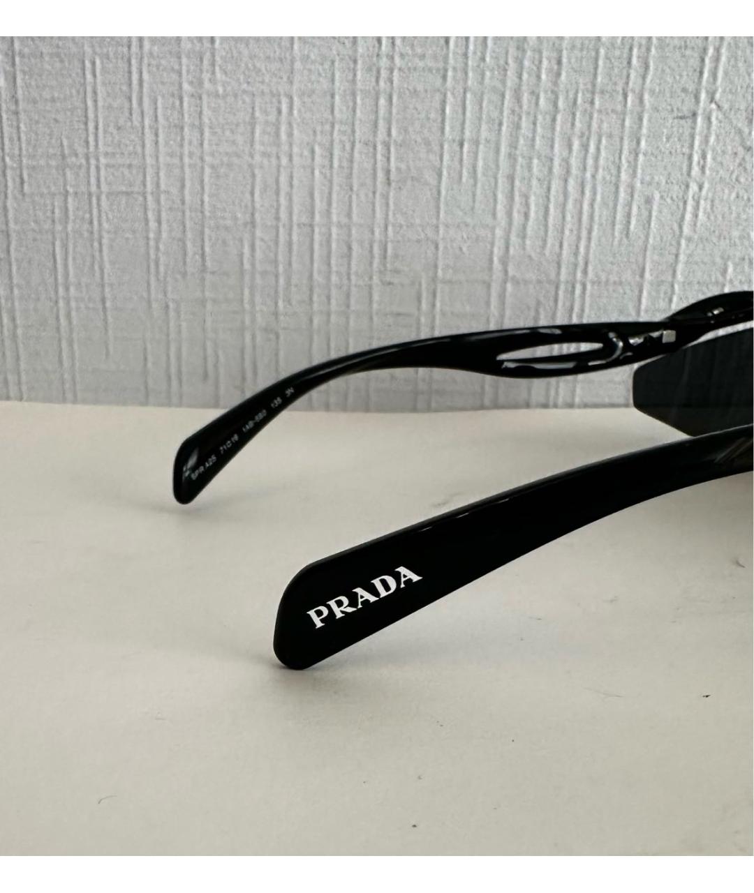 PRADA Черные пластиковые солнцезащитные очки, фото 3