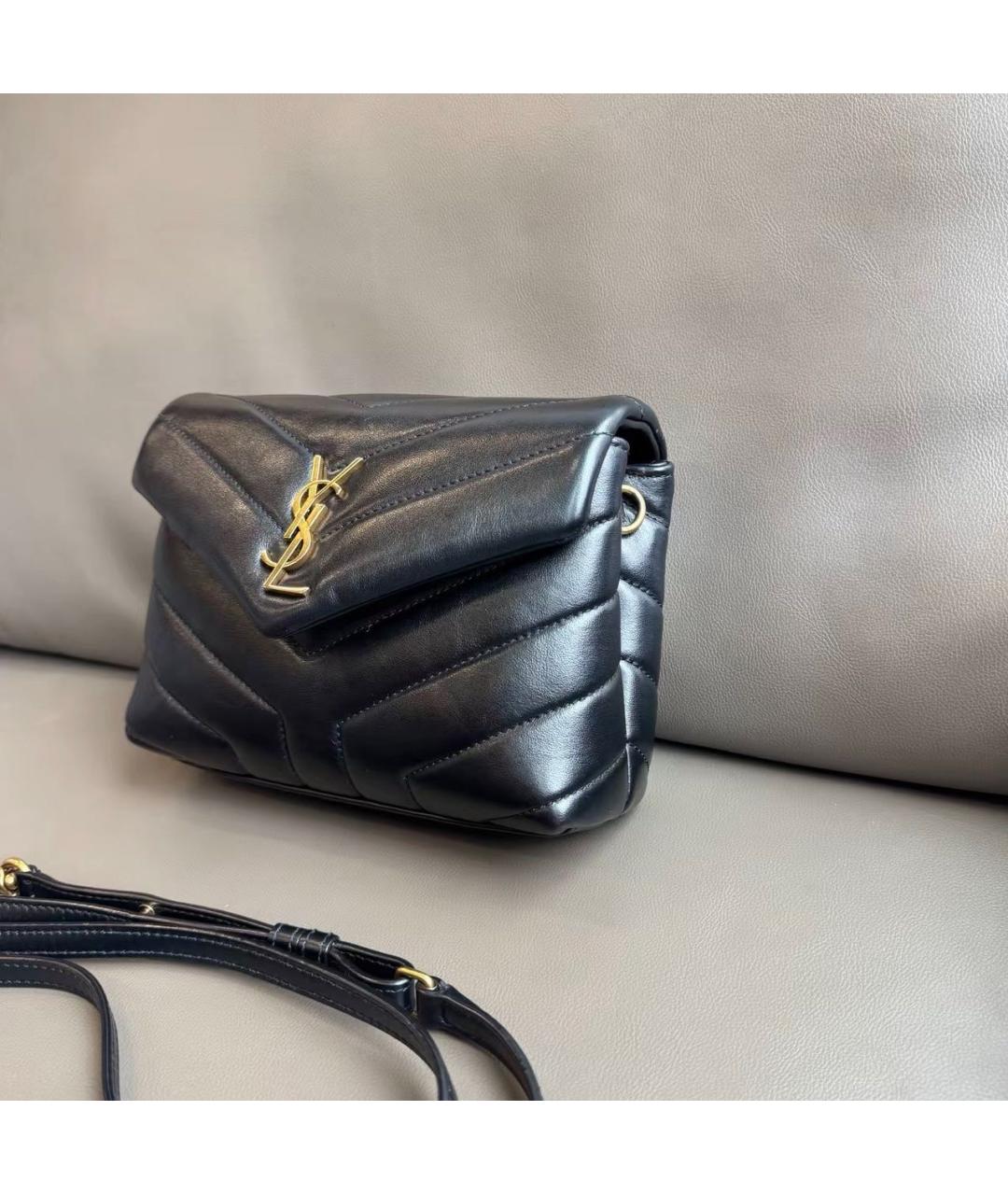 SAINT LAURENT Черная кожаная сумка через плечо, фото 2