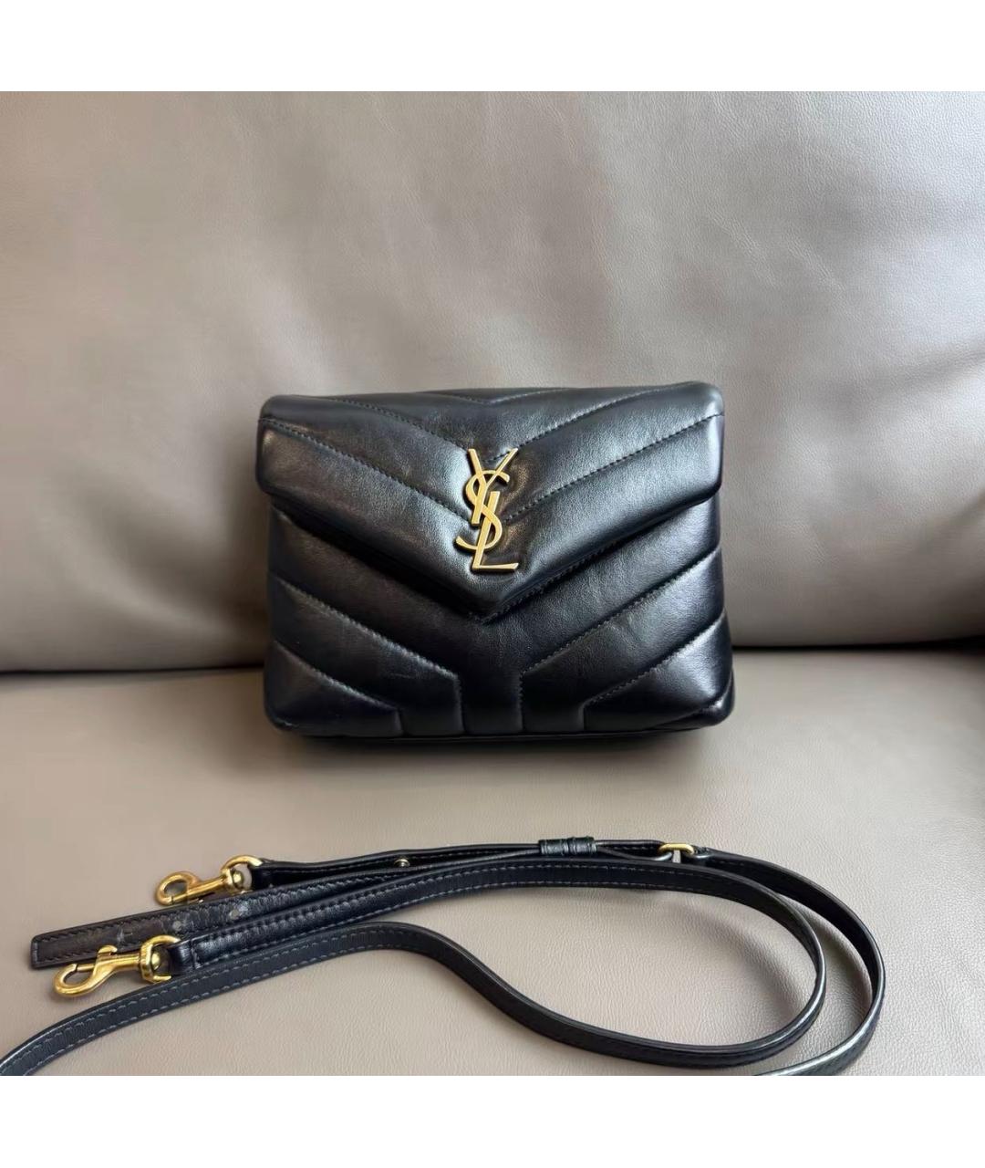 SAINT LAURENT Черная кожаная сумка через плечо, фото 9