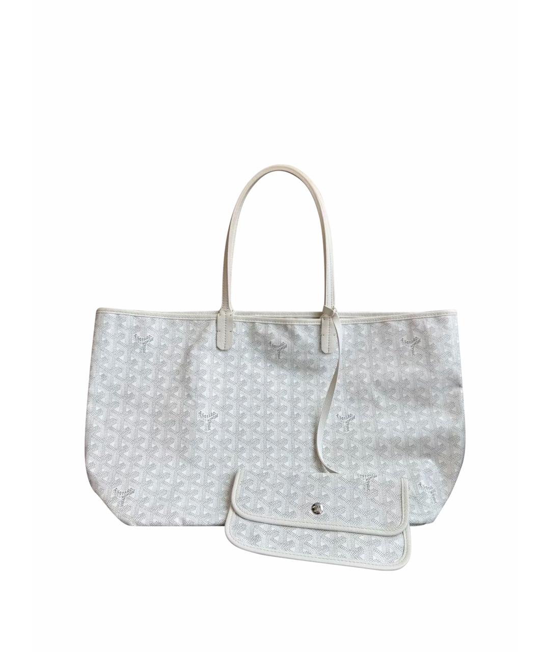 GOYARD Белая кожаная сумка тоут, фото 1