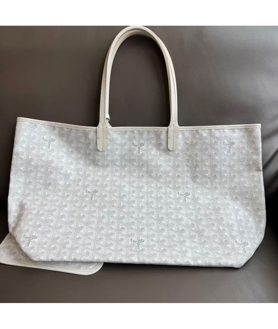GOYARD Белая кожаная сумка тоут, фото 5