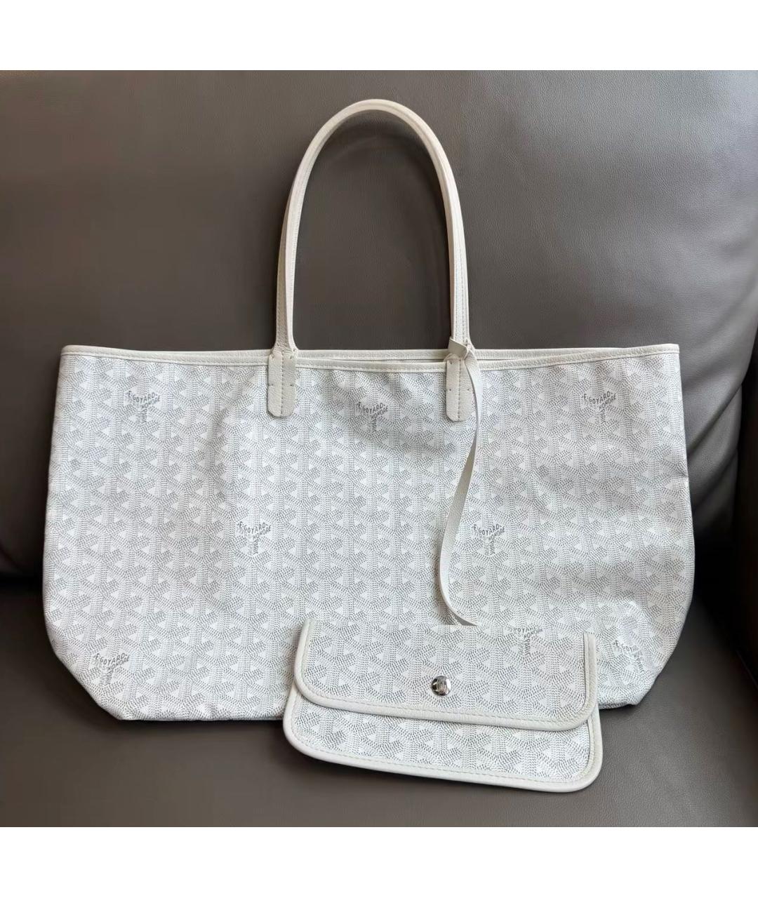 GOYARD Белая кожаная сумка тоут, фото 2
