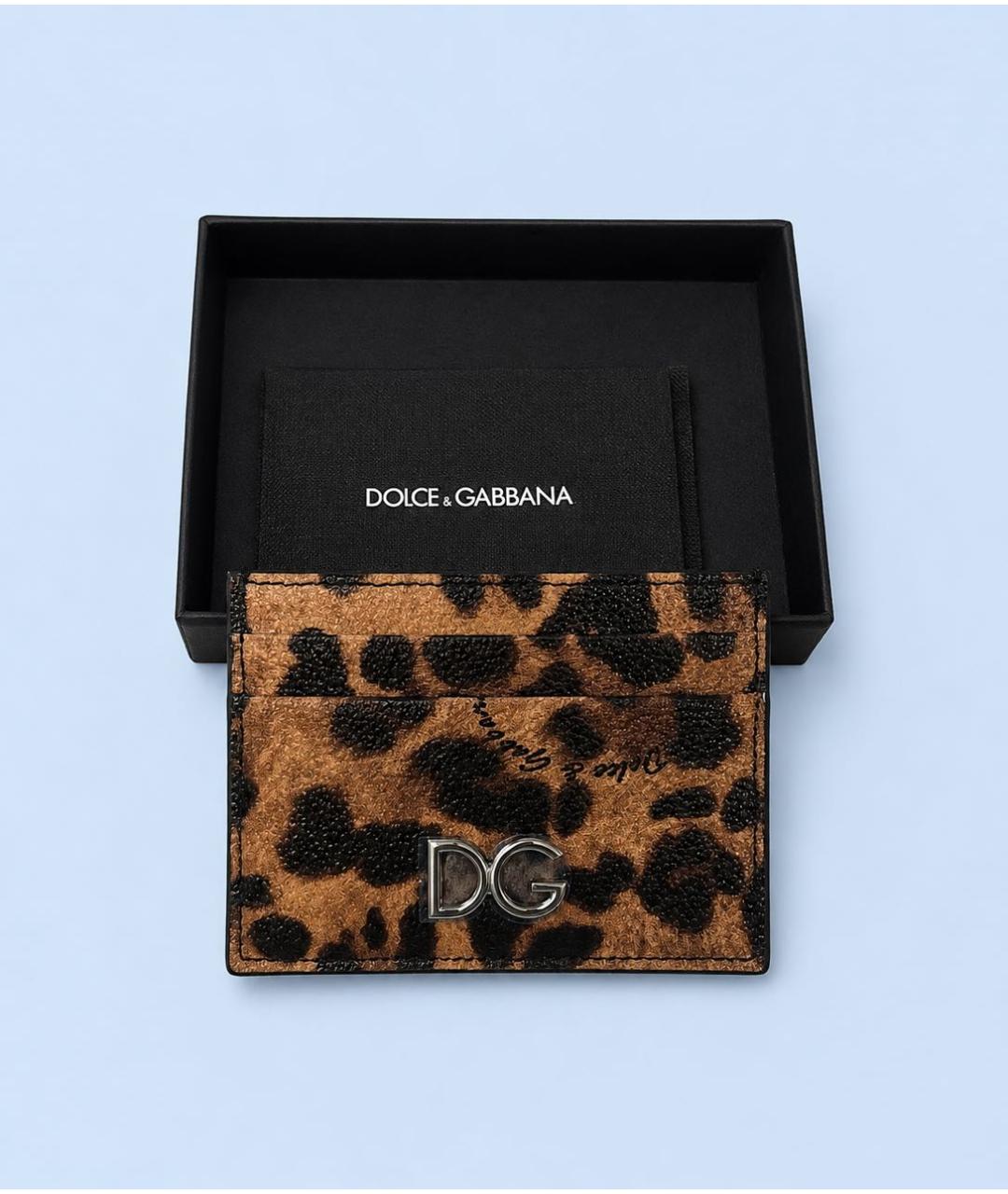 DOLCE&GABBANA Коричневый кожаный кардхолдер, фото 2