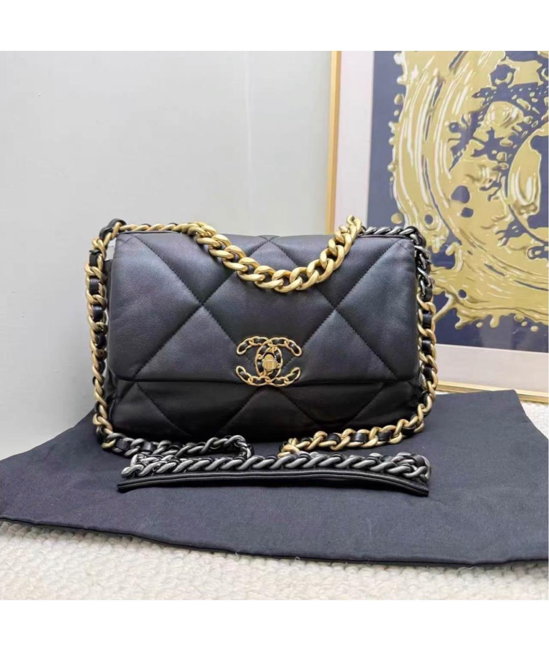 CHANEL Черная кожаная сумка тоут, фото 8