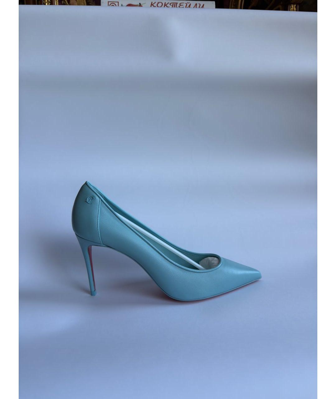 CHRISTIAN LOUBOUTIN Голубые кожаные туфли, фото 9