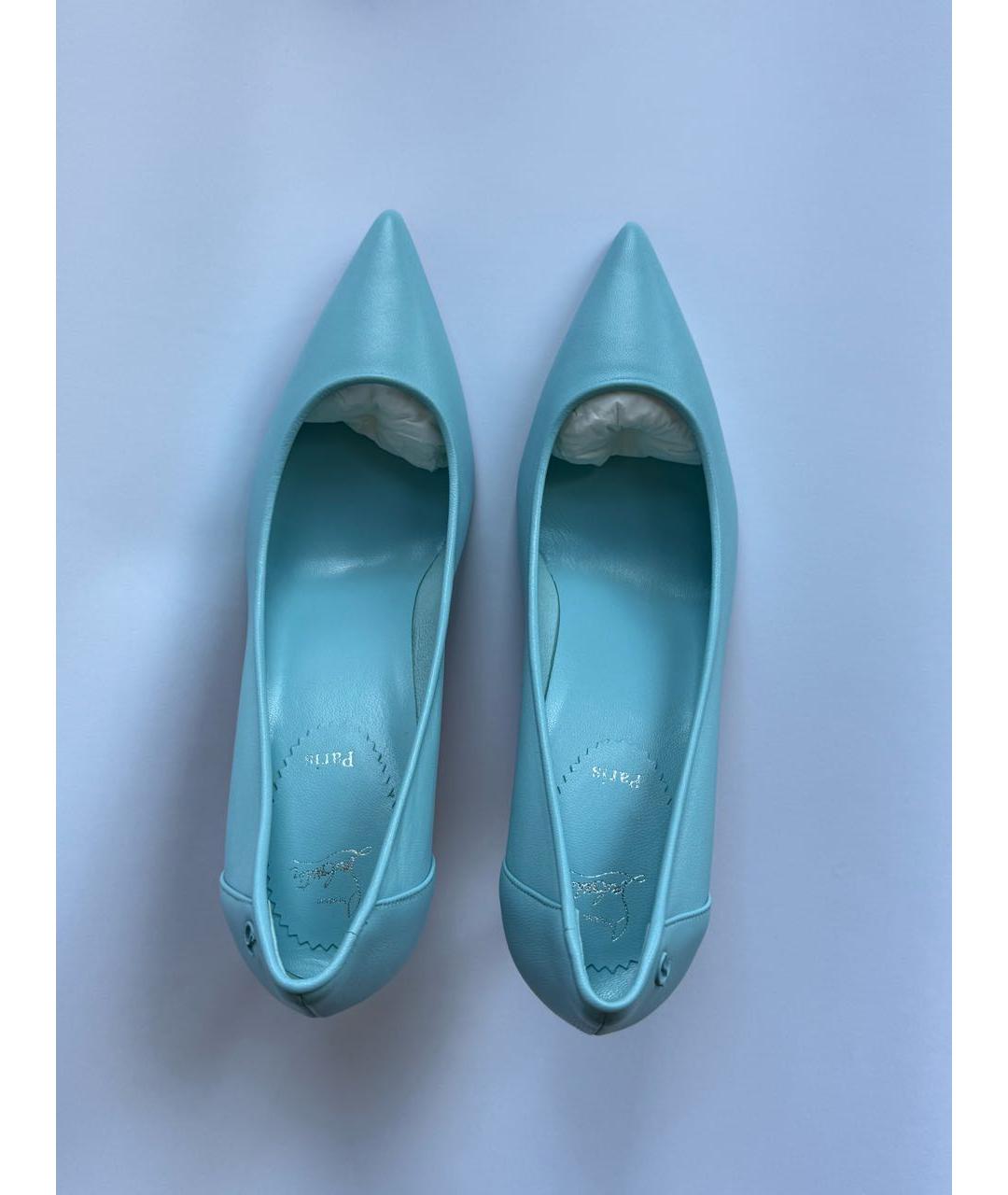CHRISTIAN LOUBOUTIN Голубые кожаные туфли, фото 3