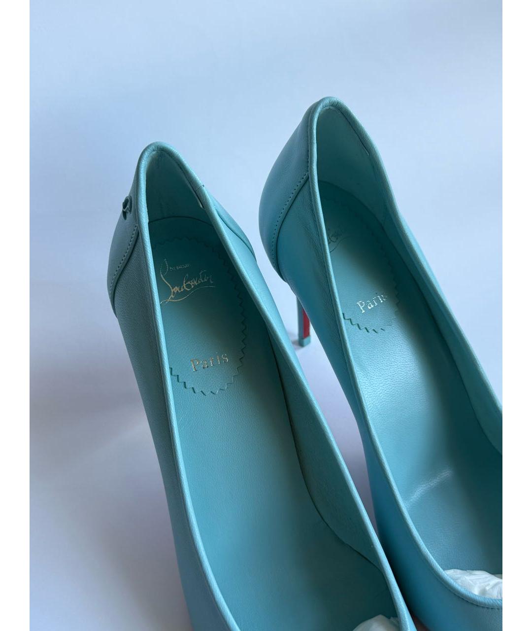 CHRISTIAN LOUBOUTIN Голубые кожаные туфли, фото 5