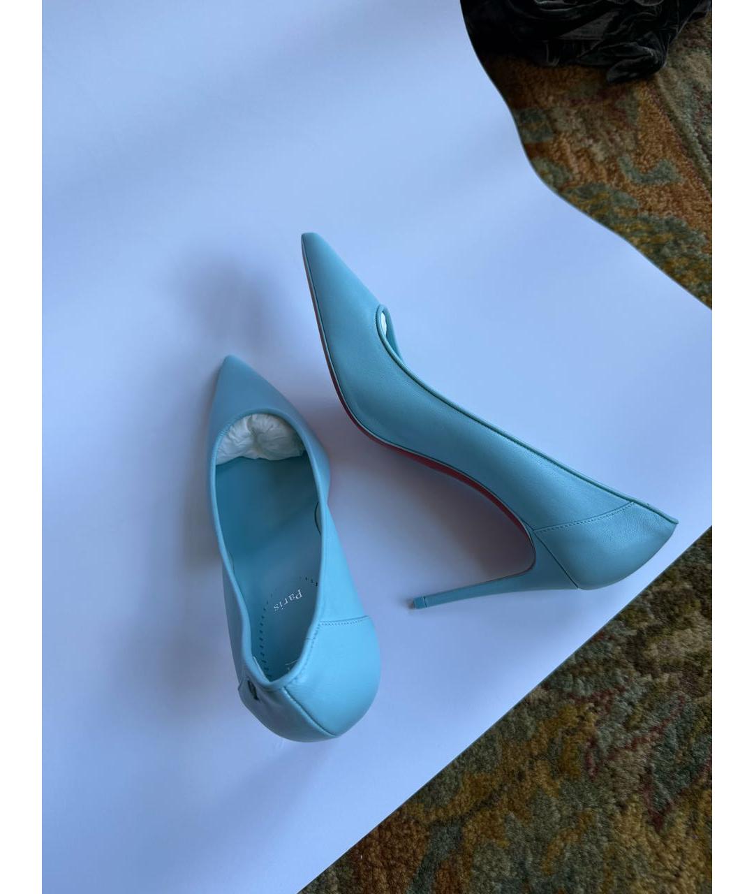 CHRISTIAN LOUBOUTIN Голубые кожаные туфли, фото 6