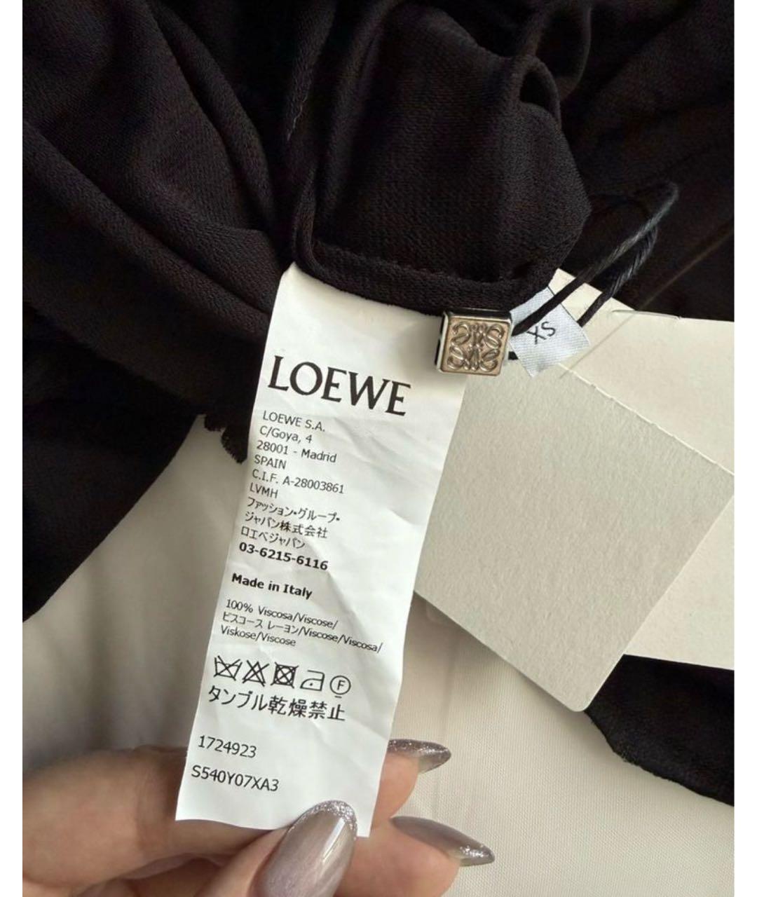 LOEWE Черная вискозная блузы, фото 4