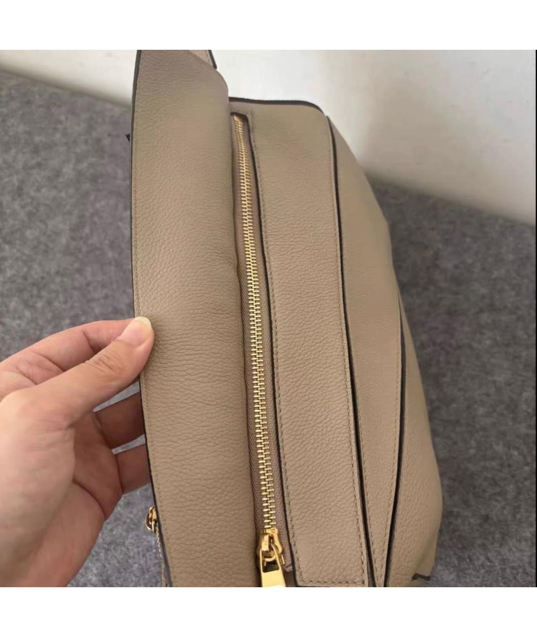 LOEWE Бежевая кожаная сумка тоут, фото 8