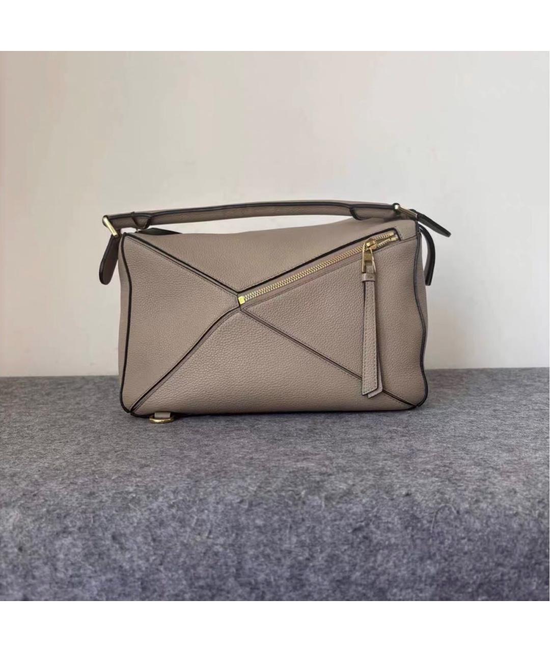 LOEWE Бежевая кожаная сумка тоут, фото 3