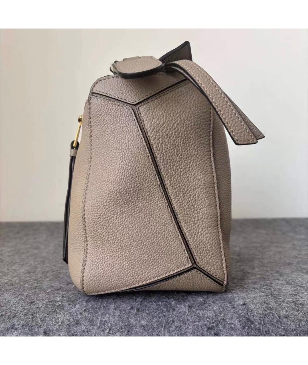 LOEWE Бежевая кожаная сумка тоут, фото 4