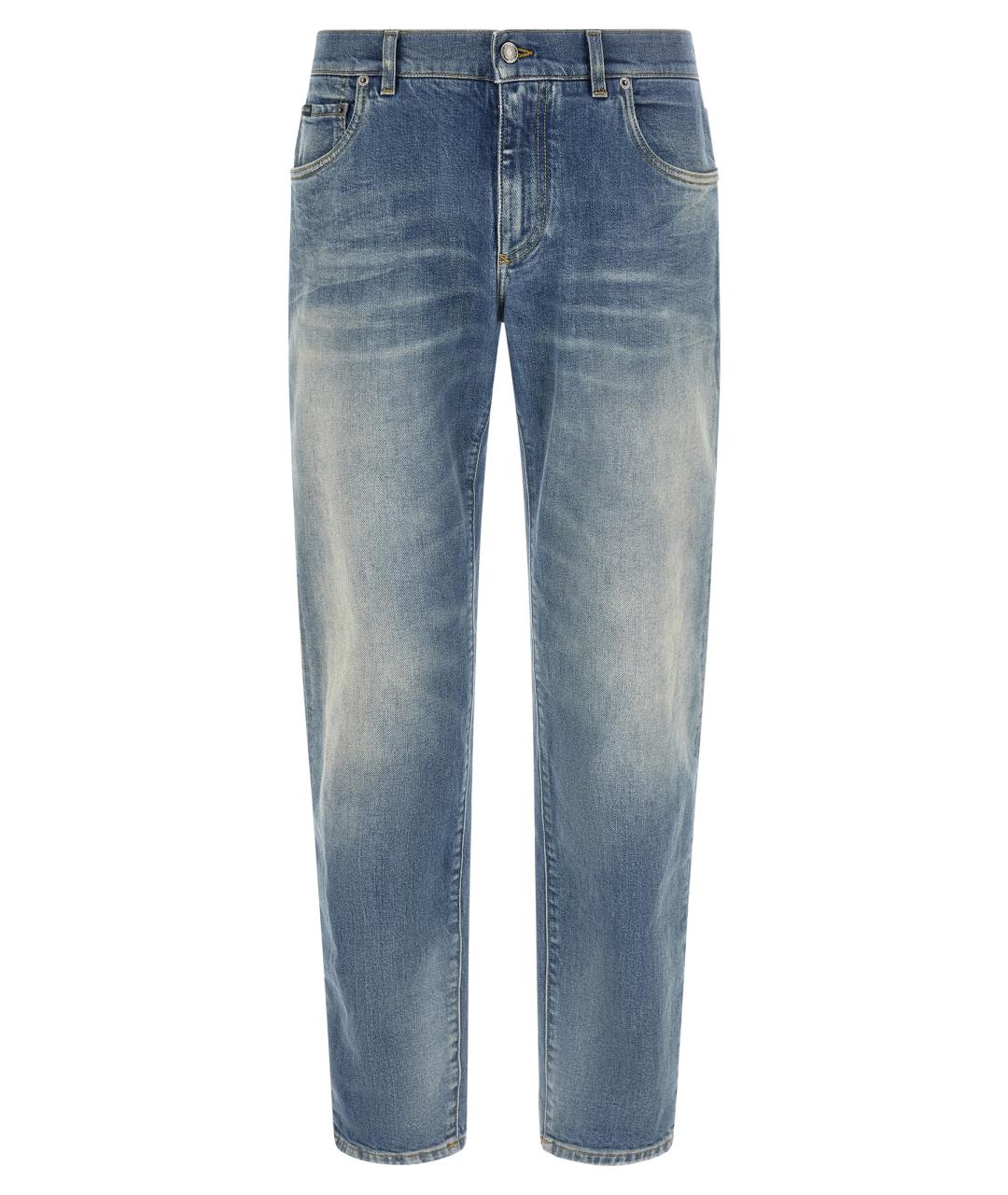 DOLCE&GABBANA Синие хлопковые прямые джинсы, фото 1