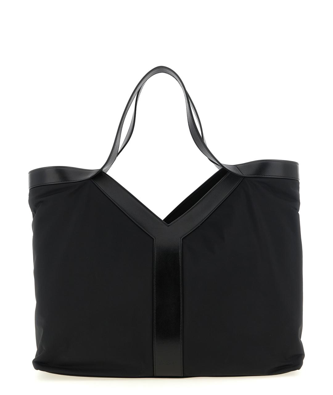 SAINT LAURENT Черная кожаная сумка тоут, фото 1