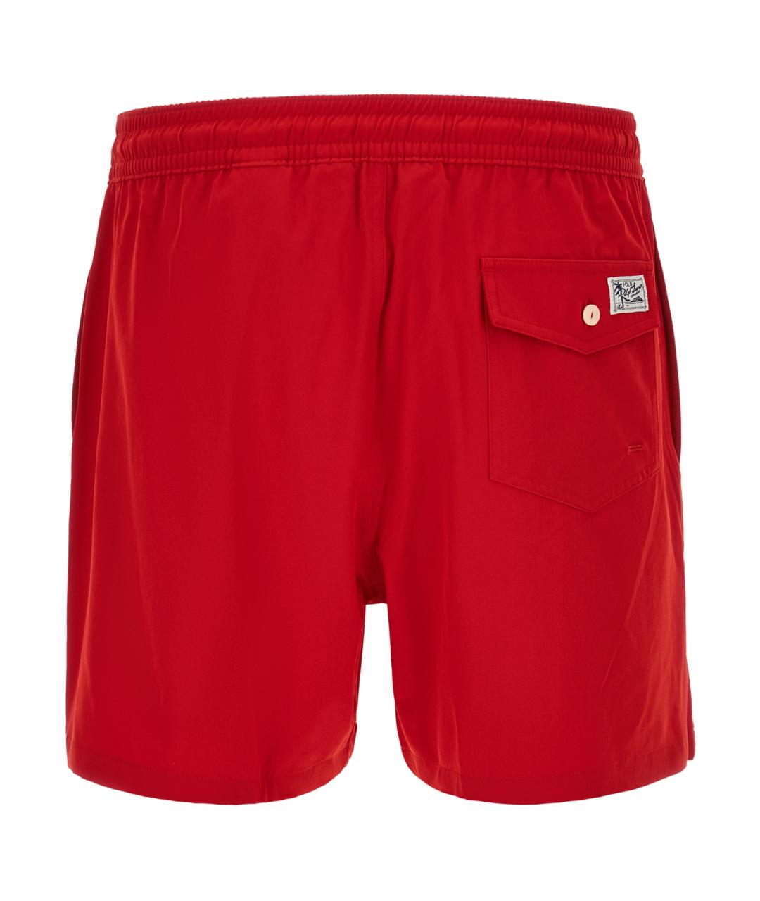 POLO RALPH LAUREN Красные полиэстеровые плавки, фото 2