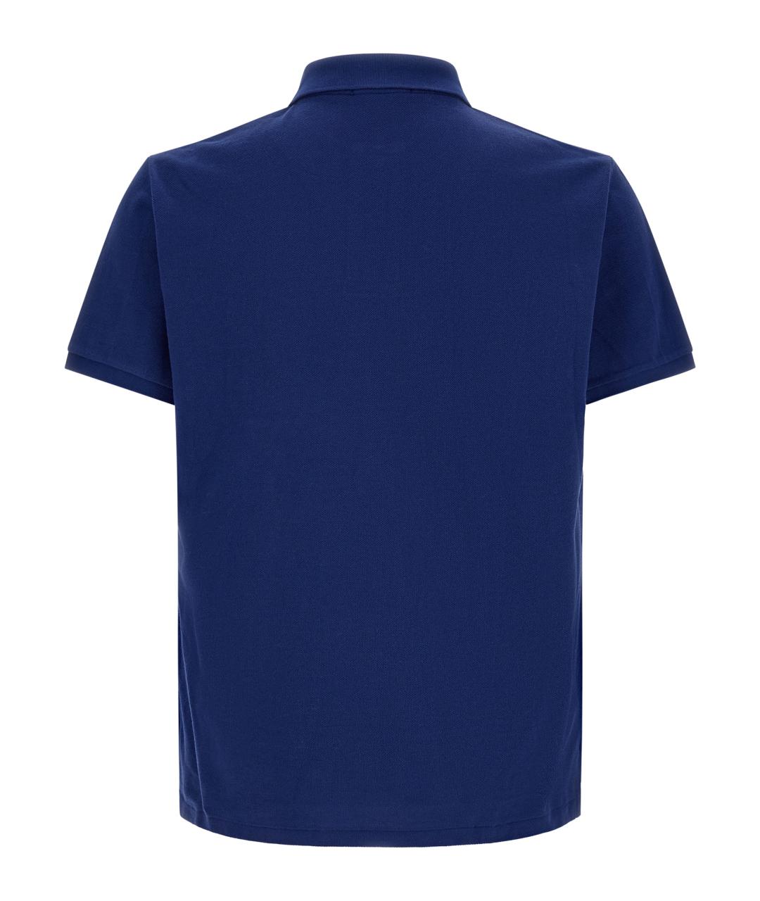 POLO RALPH LAUREN Синее хлопковое поло с коротким рукавом, фото 2