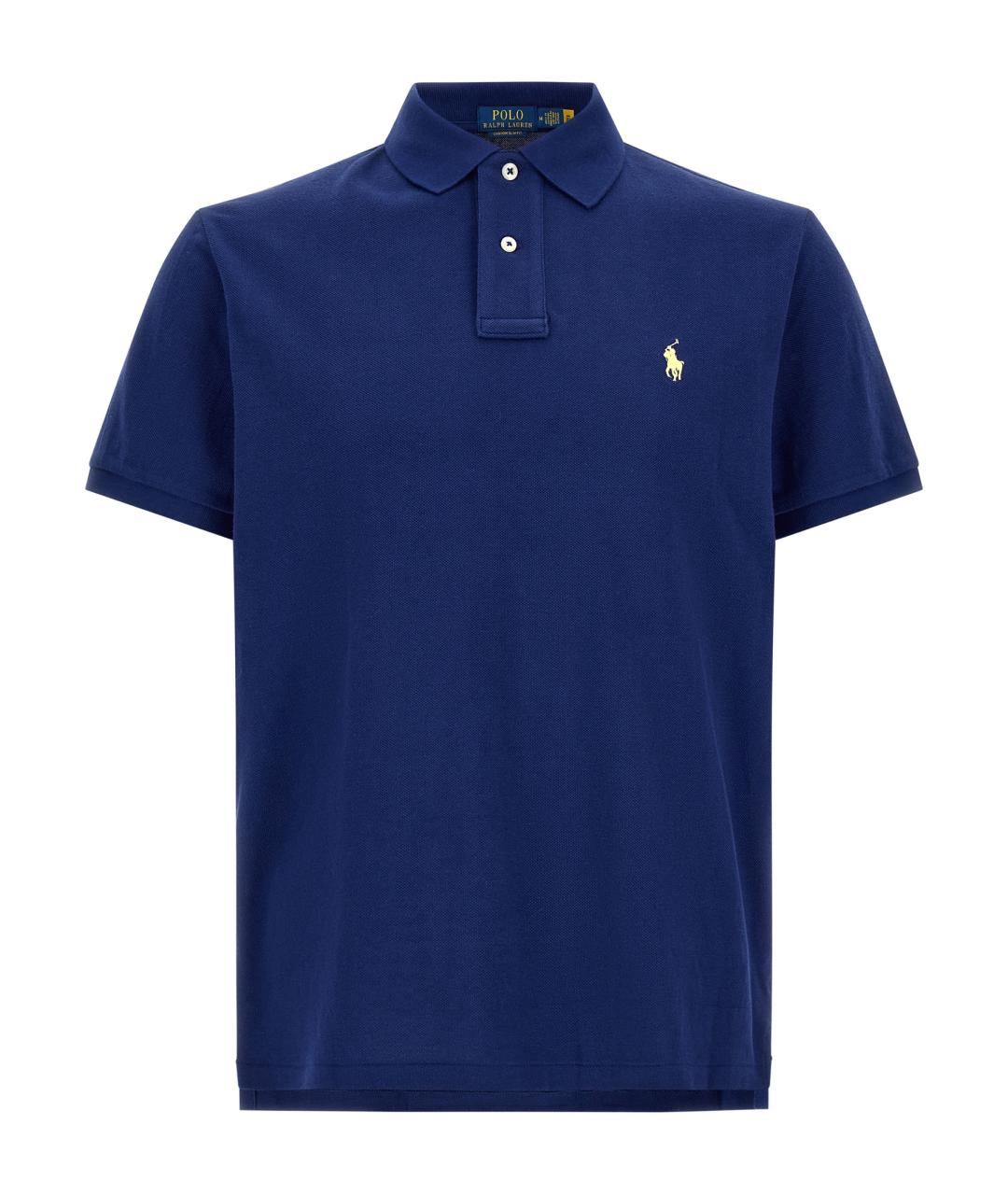 POLO RALPH LAUREN Синее хлопковое поло с коротким рукавом, фото 1