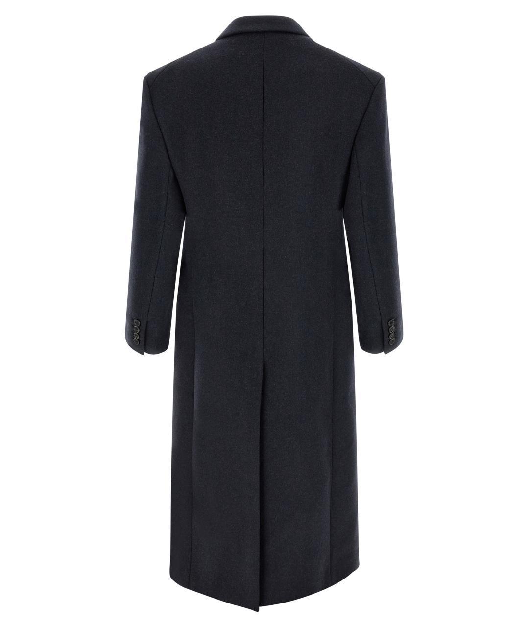 SAINT LAURENT Синее шерстяное пальто, фото 2