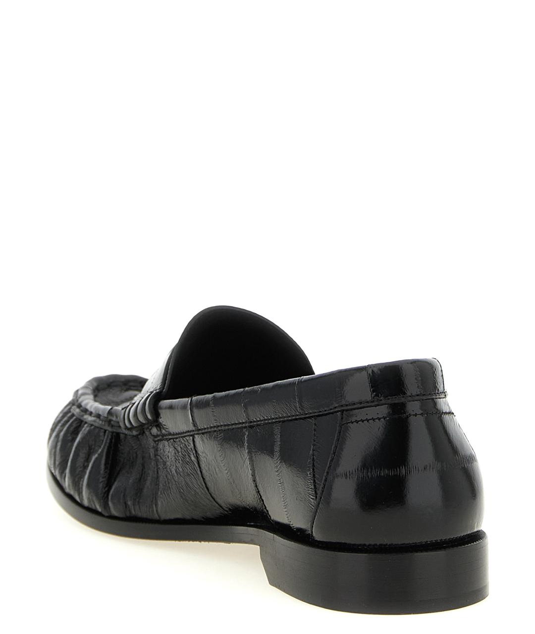 SAINT LAURENT Черные кожаные лоферы, фото 4