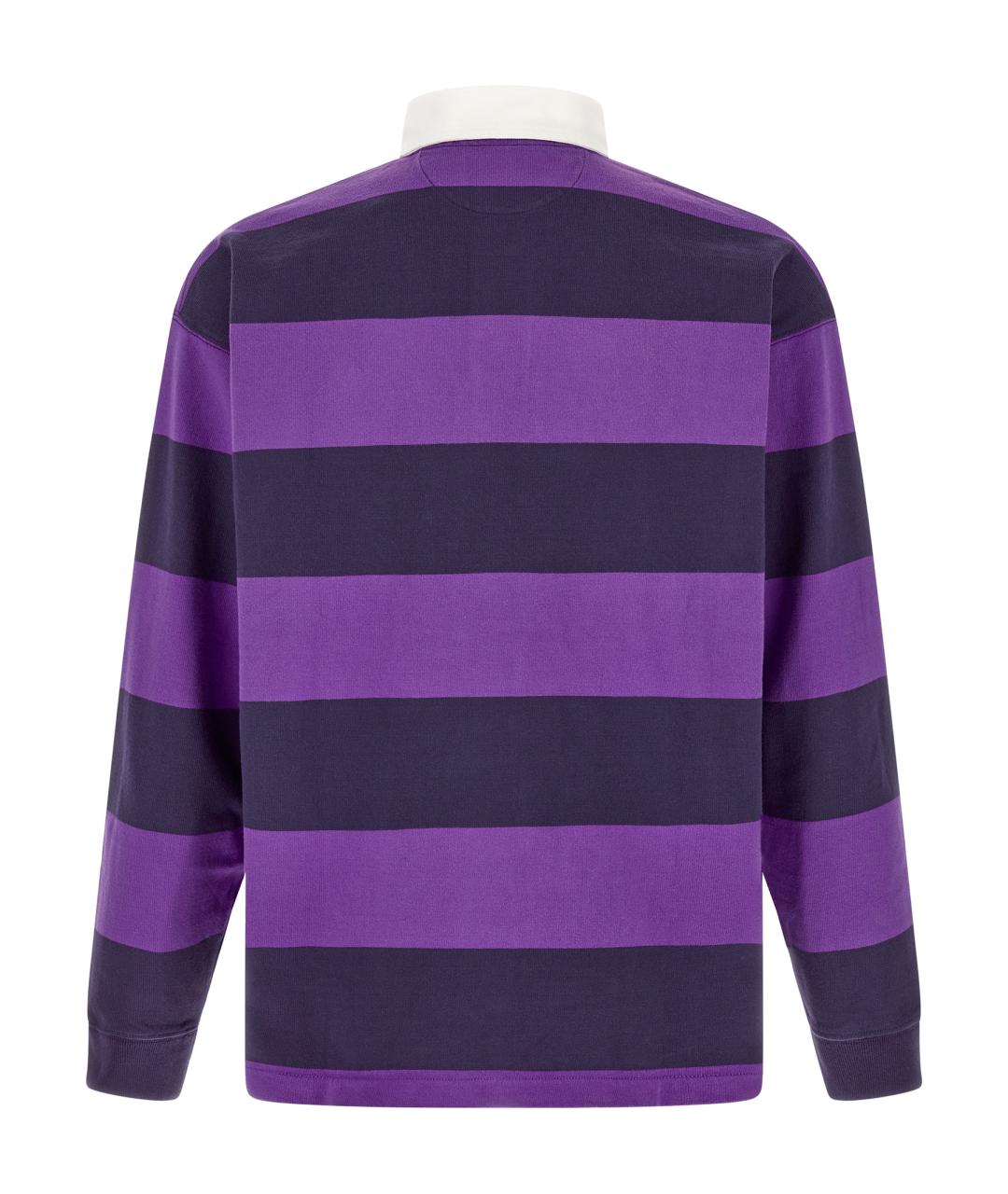 POLO RALPH LAUREN Фиолетовое хлопковое поло с длинным рукавом, фото 2