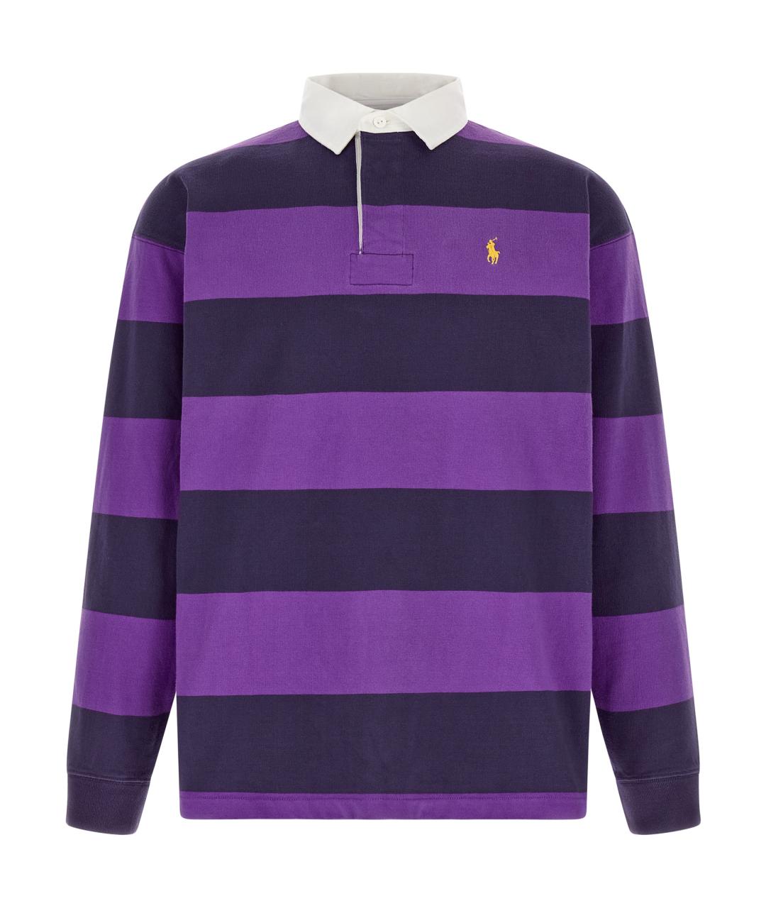 POLO RALPH LAUREN Фиолетовое хлопковое поло с длинным рукавом, фото 1