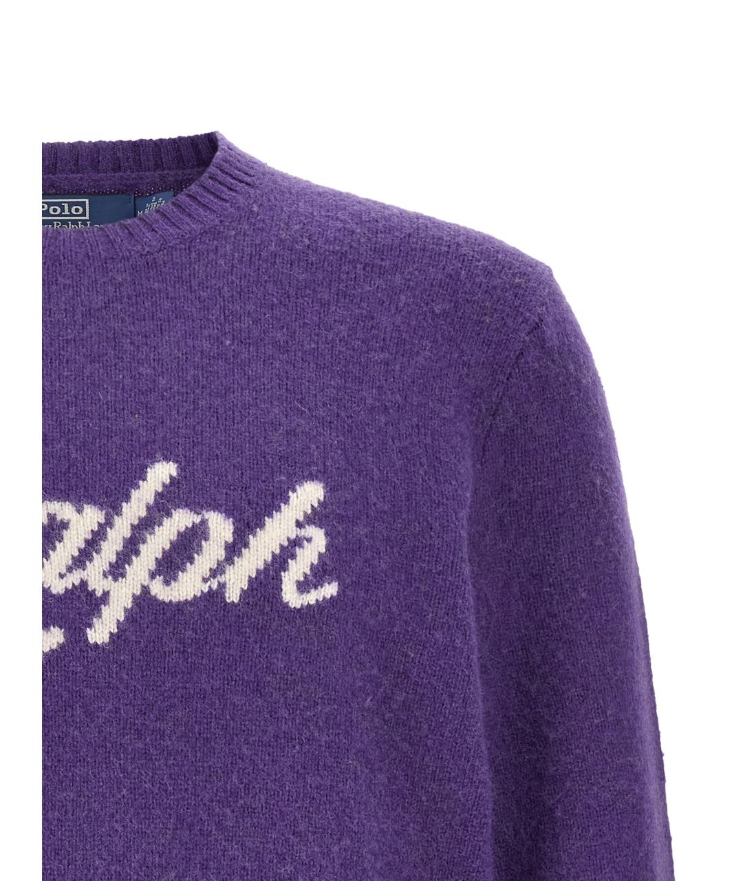 POLO RALPH LAUREN Фиолетовый шерстяной джемпер / свитер, фото 3