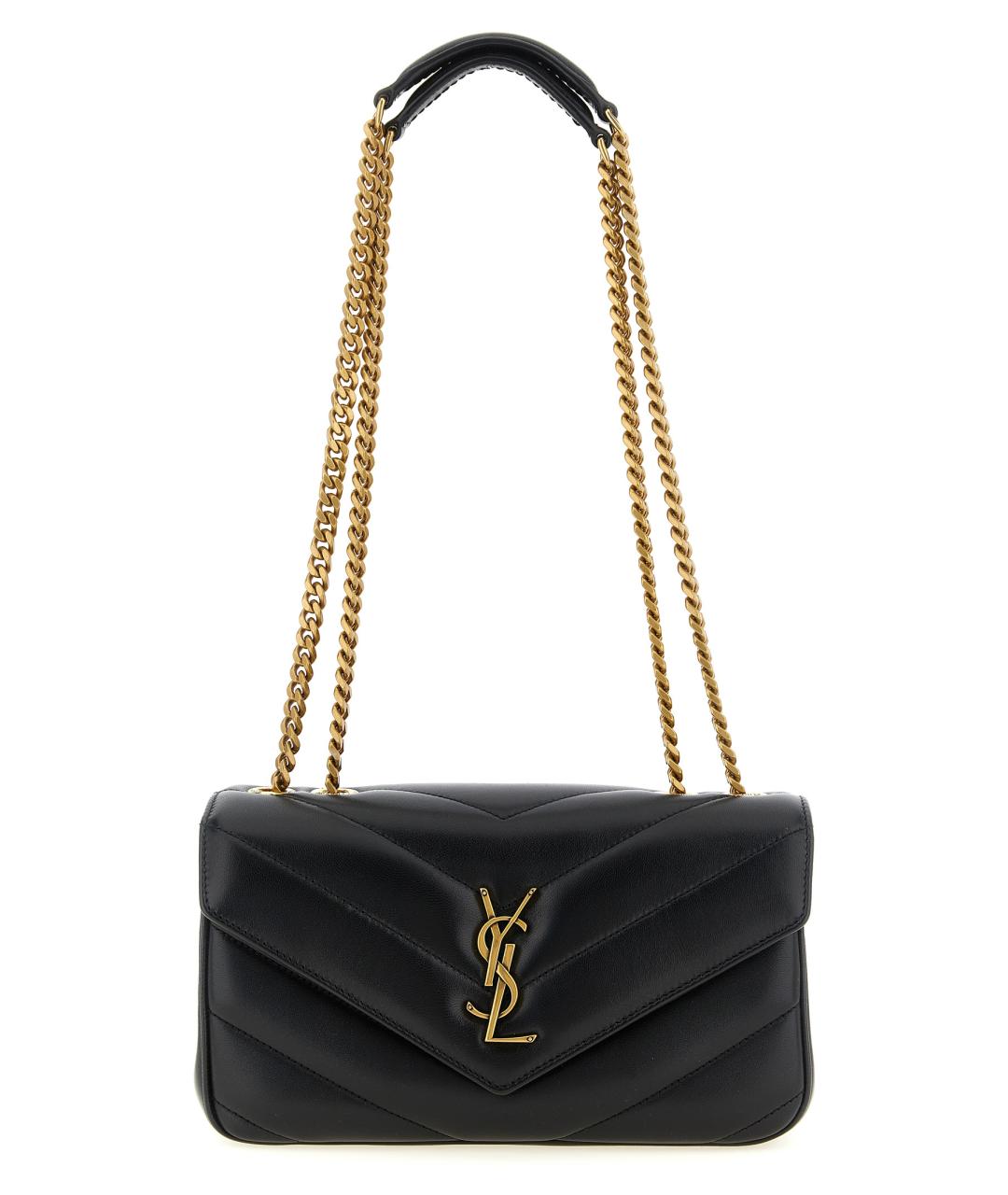 SAINT LAURENT Черная кожаная сумка через плечо, фото 1