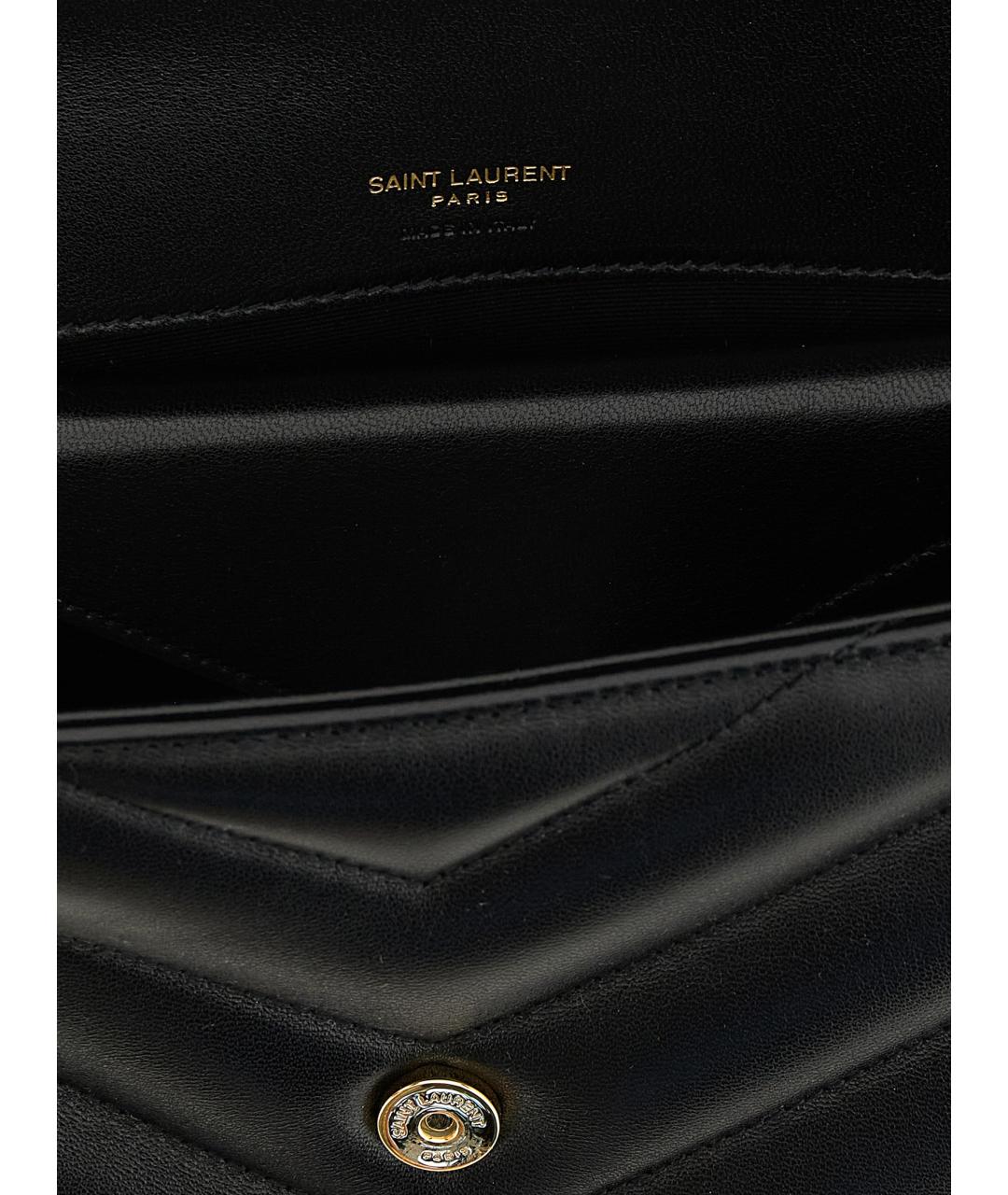 SAINT LAURENT Черная кожаная сумка через плечо, фото 4
