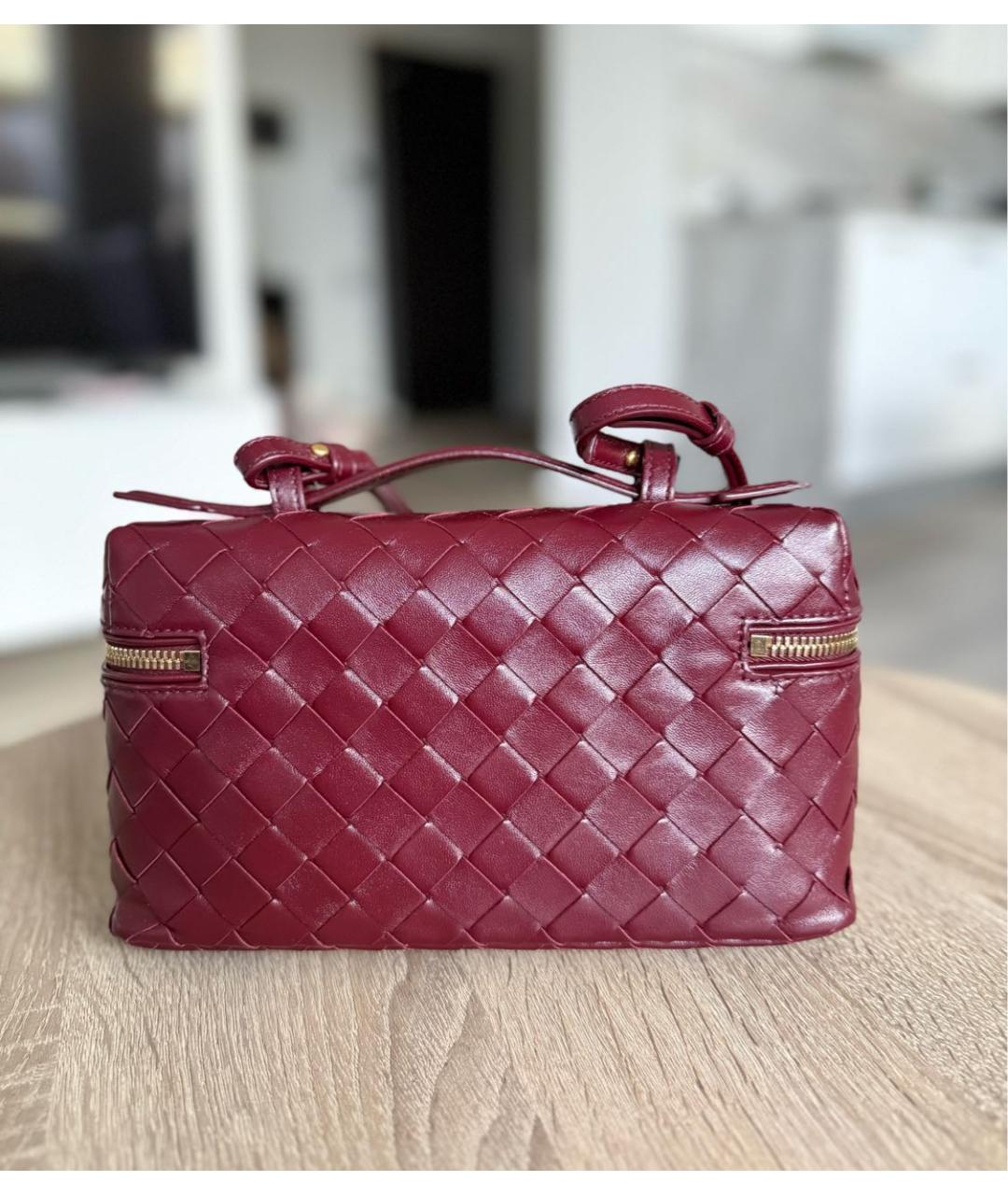 BOTTEGA VENETA Бордовая кожаная сумка через плечо, фото 2
