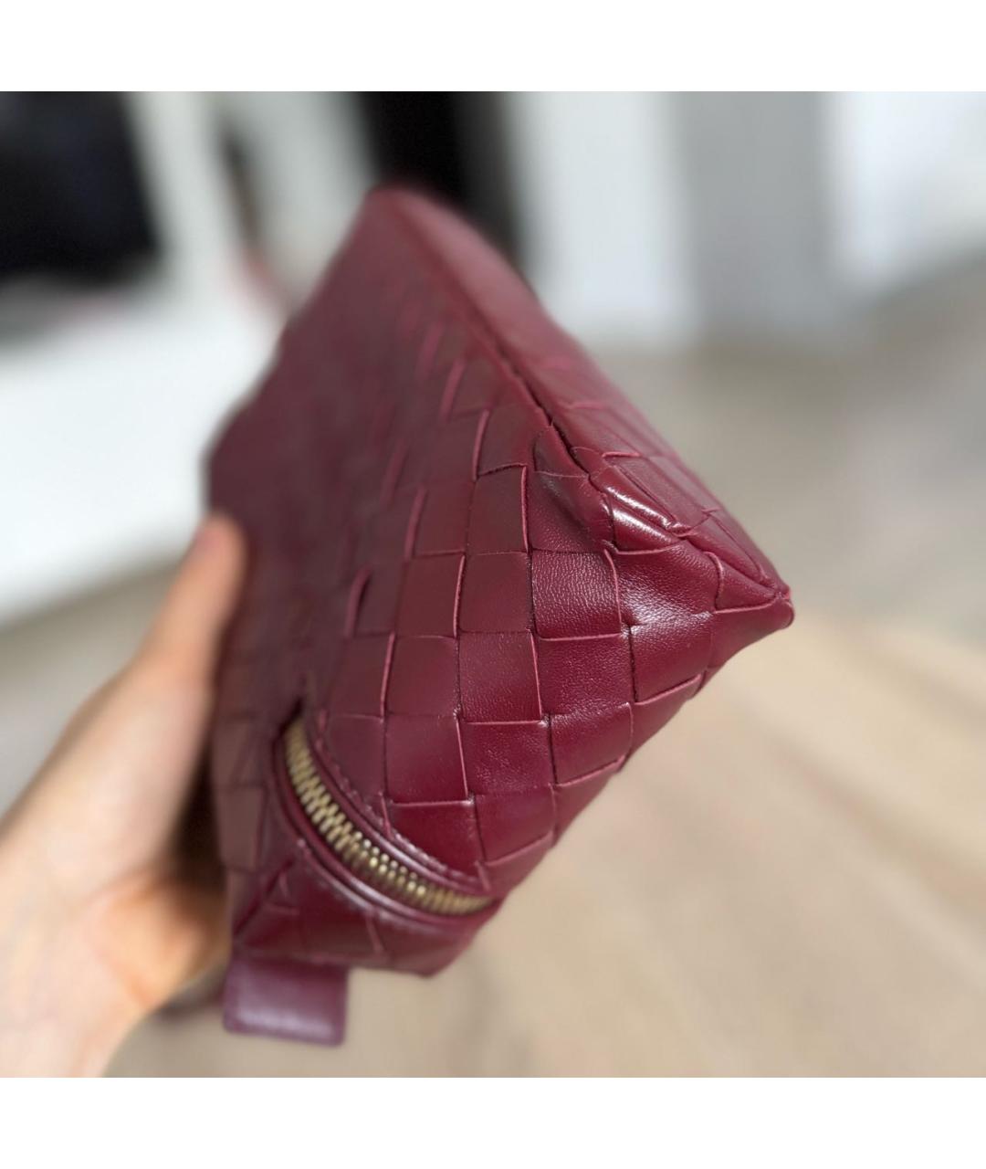 BOTTEGA VENETA Бордовая кожаная сумка через плечо, фото 4